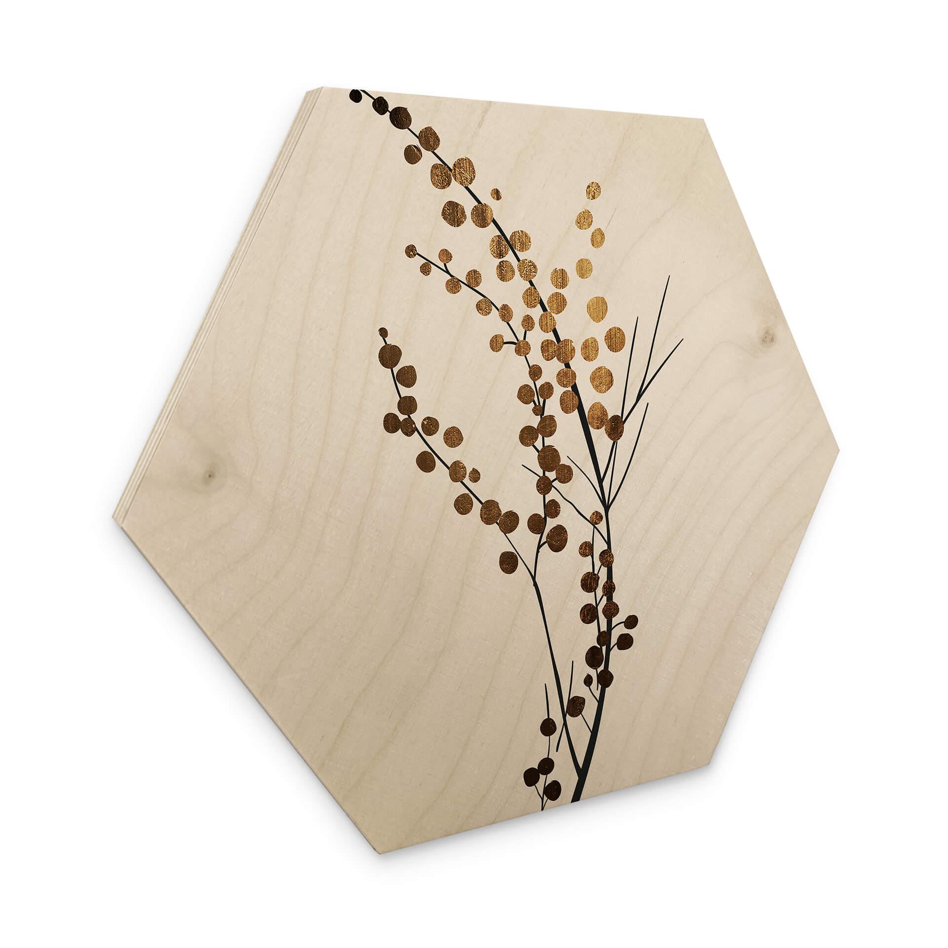 Hexagon Hout Kubistika - Golden Branch