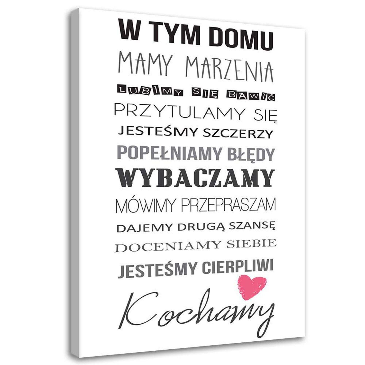 Canvasbillede, I dette hus typografi