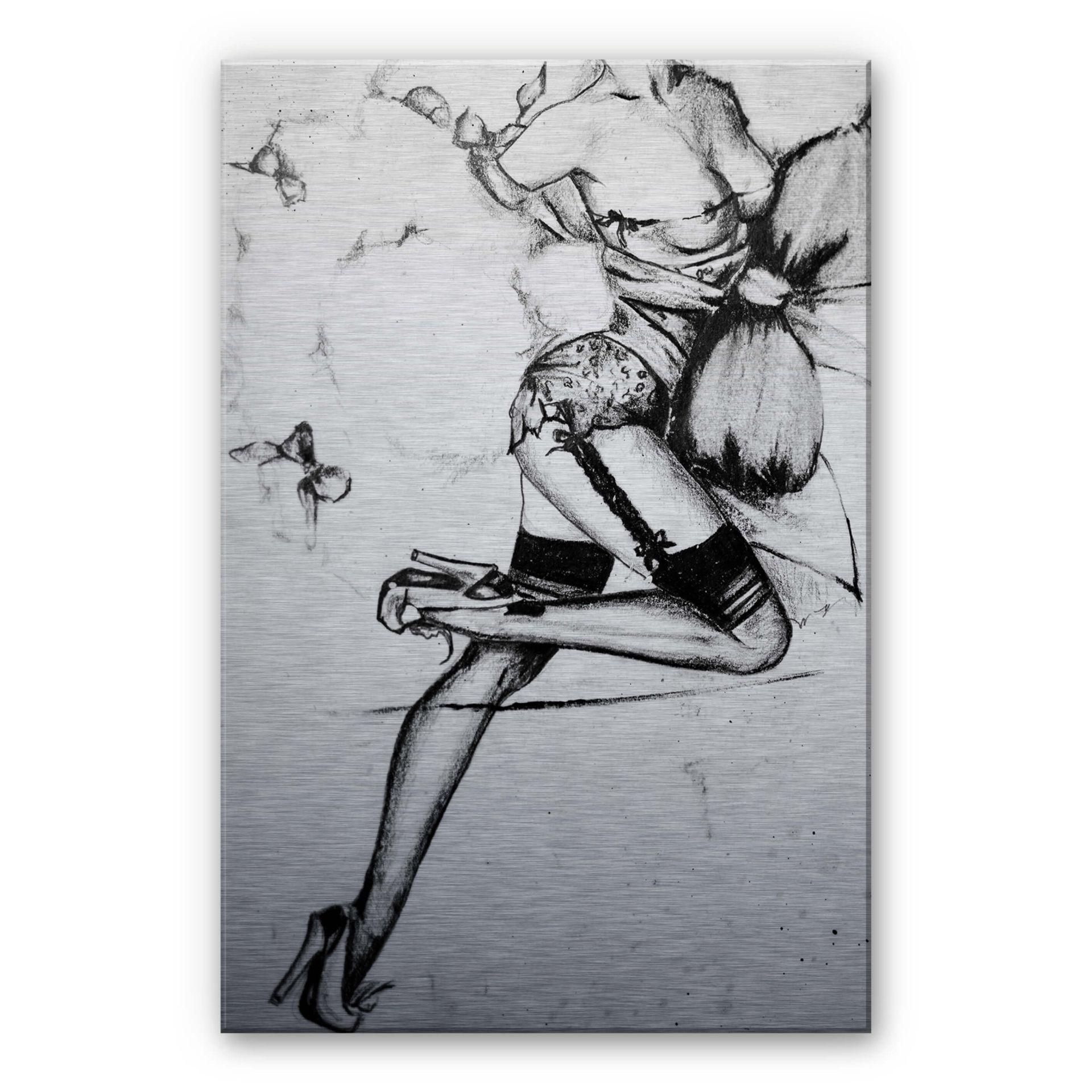 Forførende Pin-Up – print på aluminium (Alu-Dibond)
