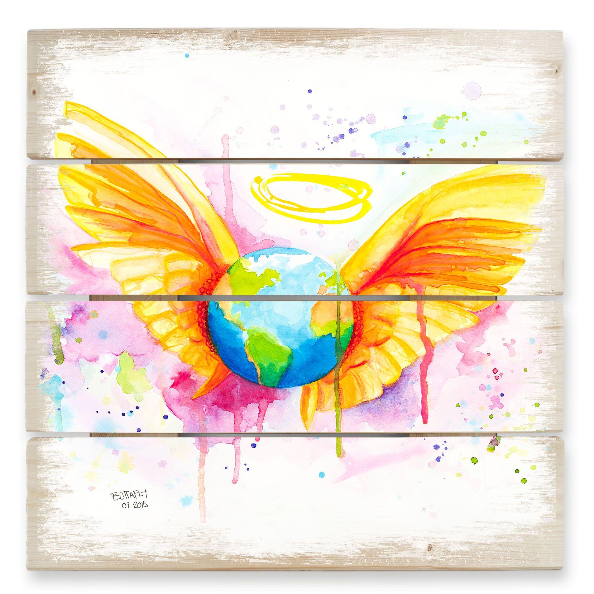 Cuadro de madera Buttafly - Angel - 40x41,5 cm