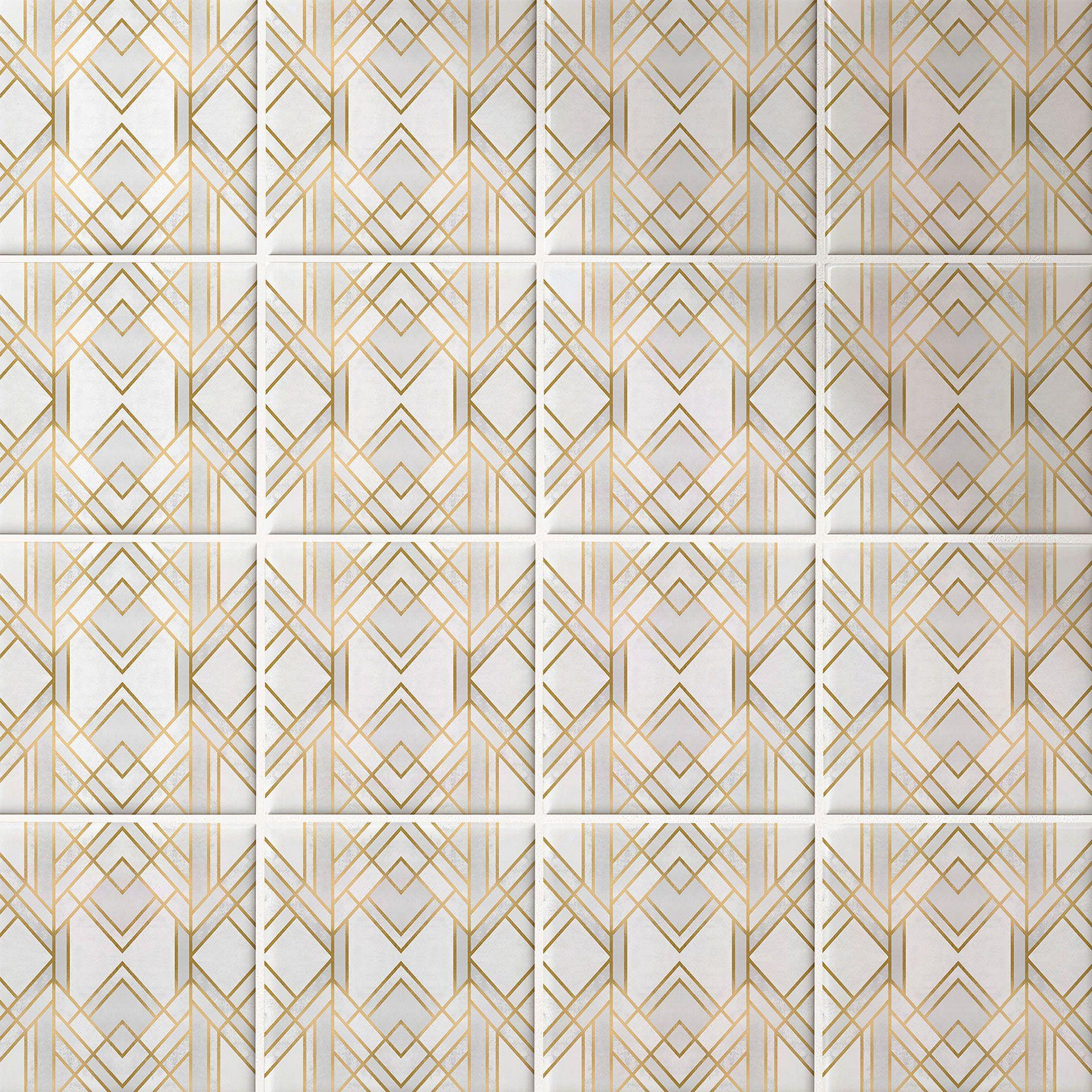 Azulejos Adhesivos Fredriksson - Art Deco - Golden Geometry - Lote de 12