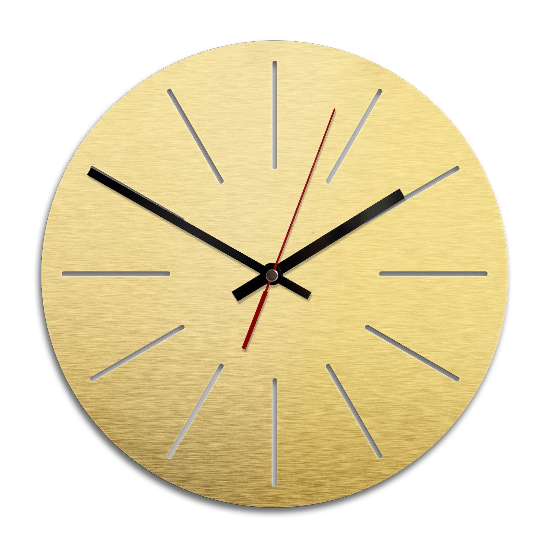 Wandklok Alu-Dibond met Goudeffect Classic 01