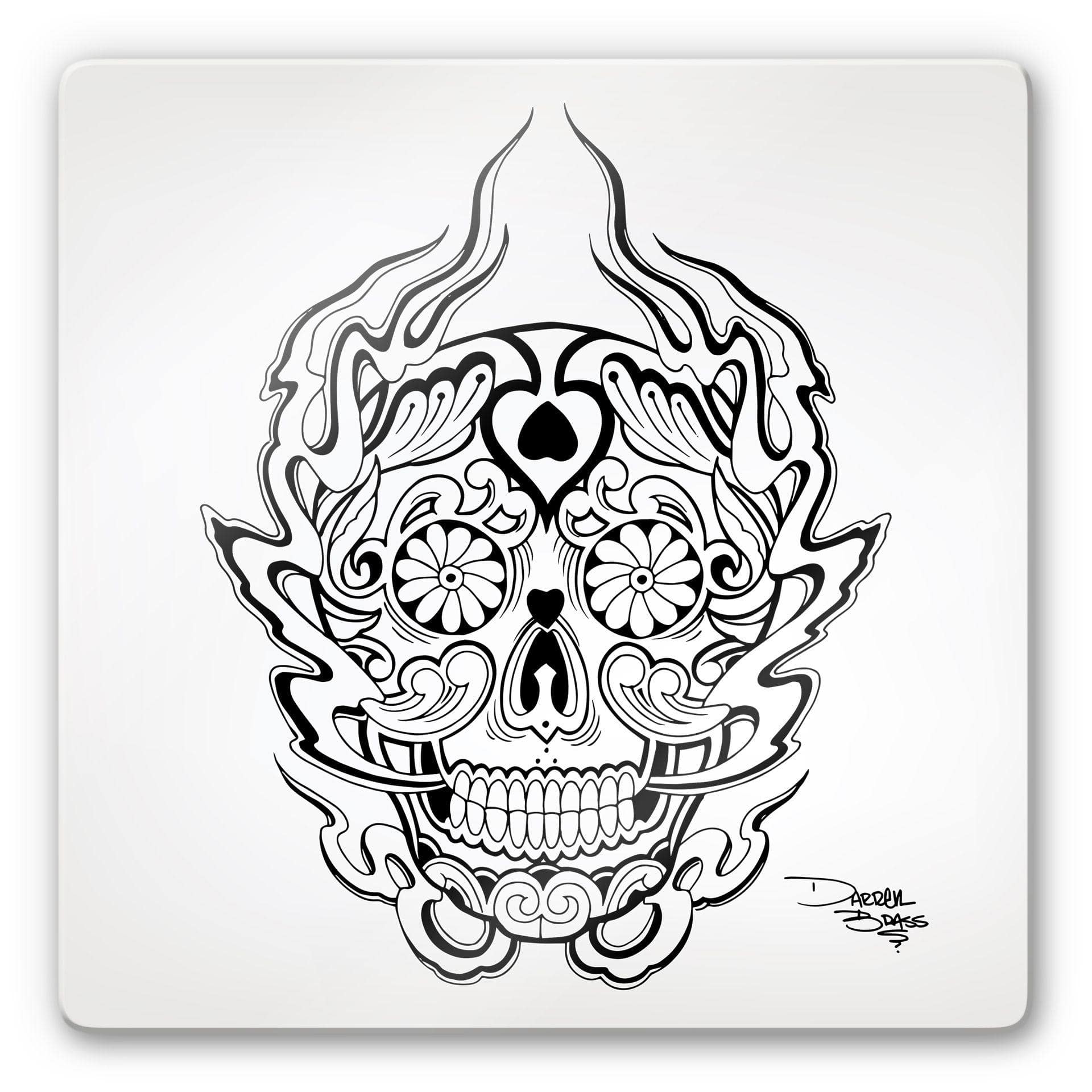 Tableau en verre - Miami Ink - Masque des morts mexicain 1
