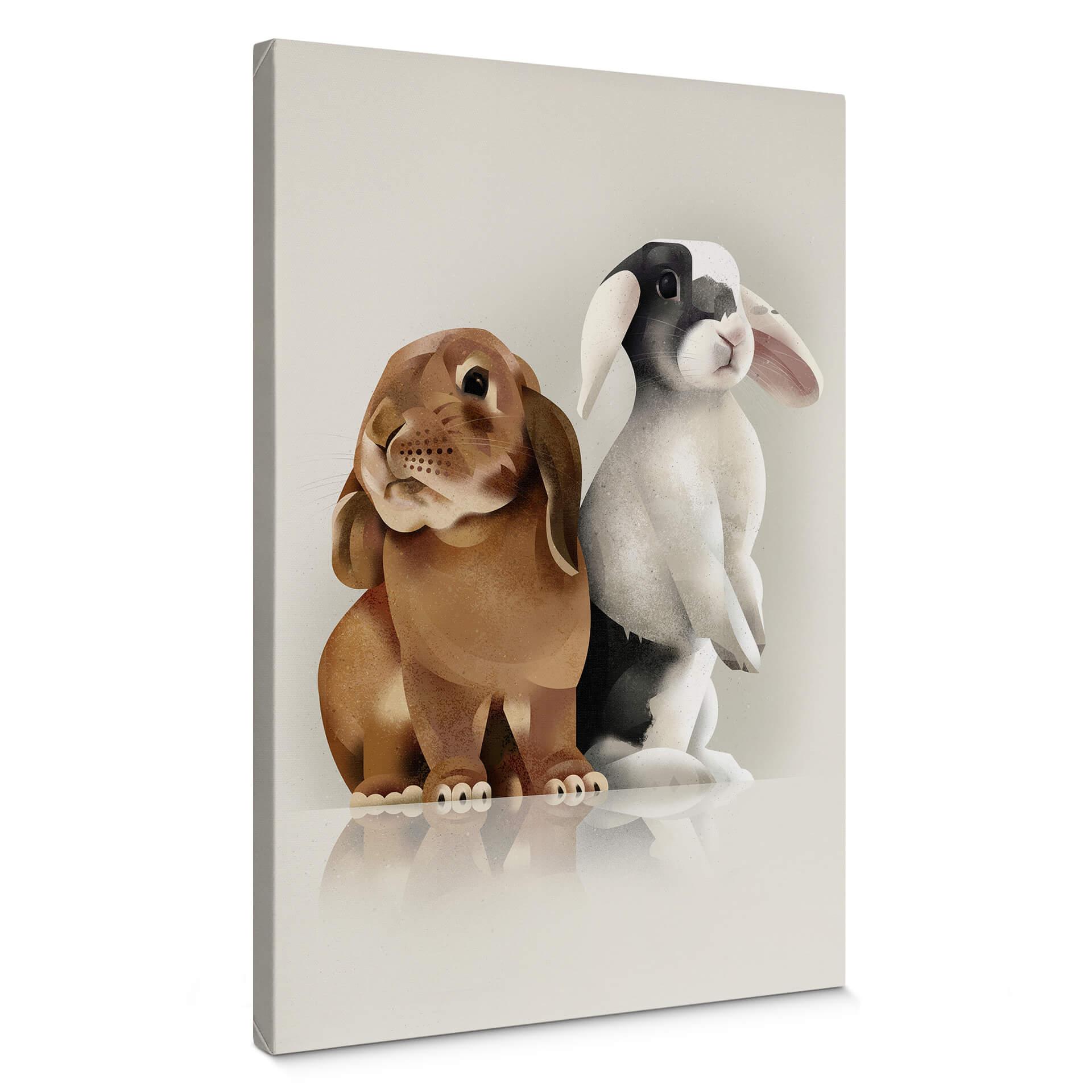 Cuadro lienzo marrón - Bunny Love