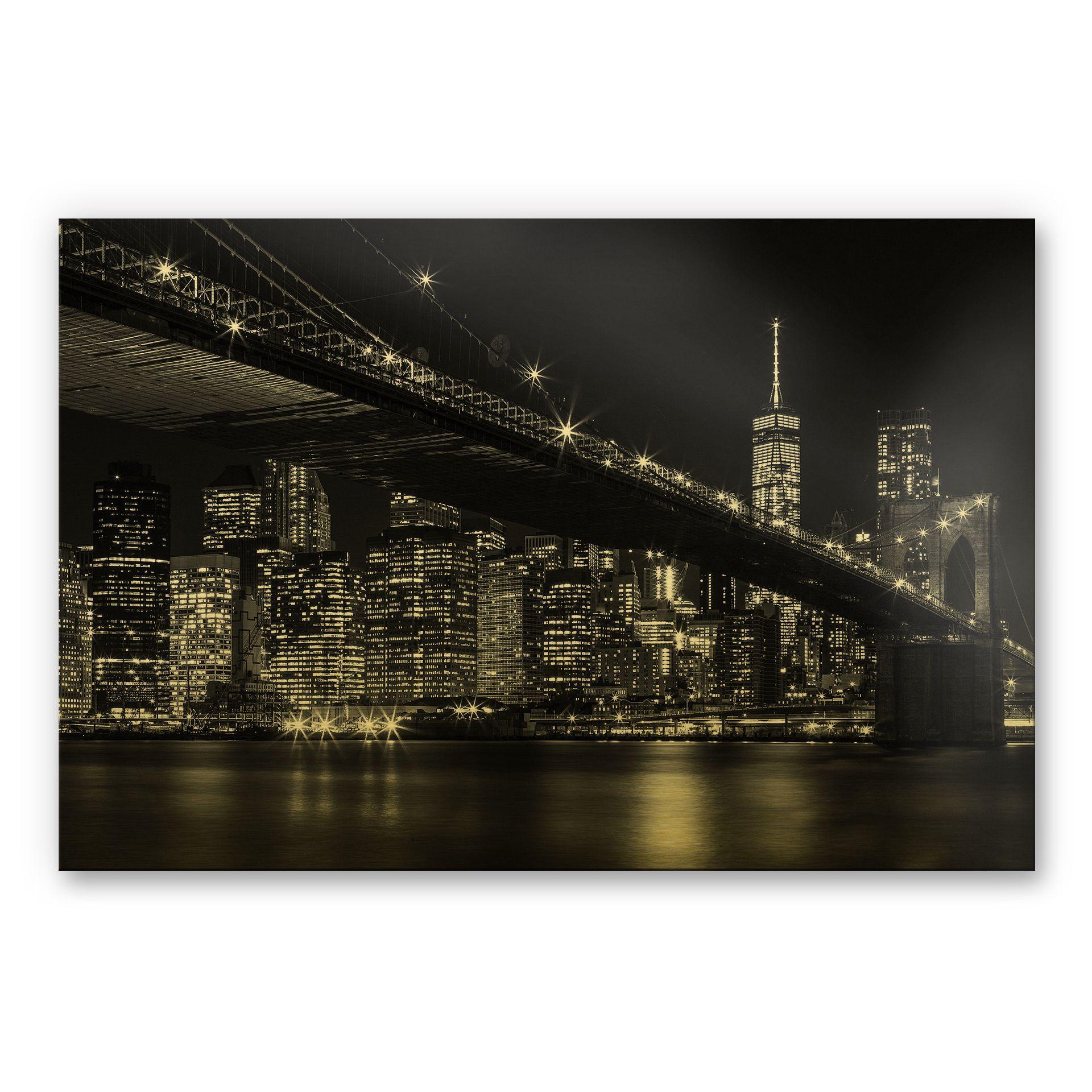 Alu-Dibond Goudeffect - New York at night