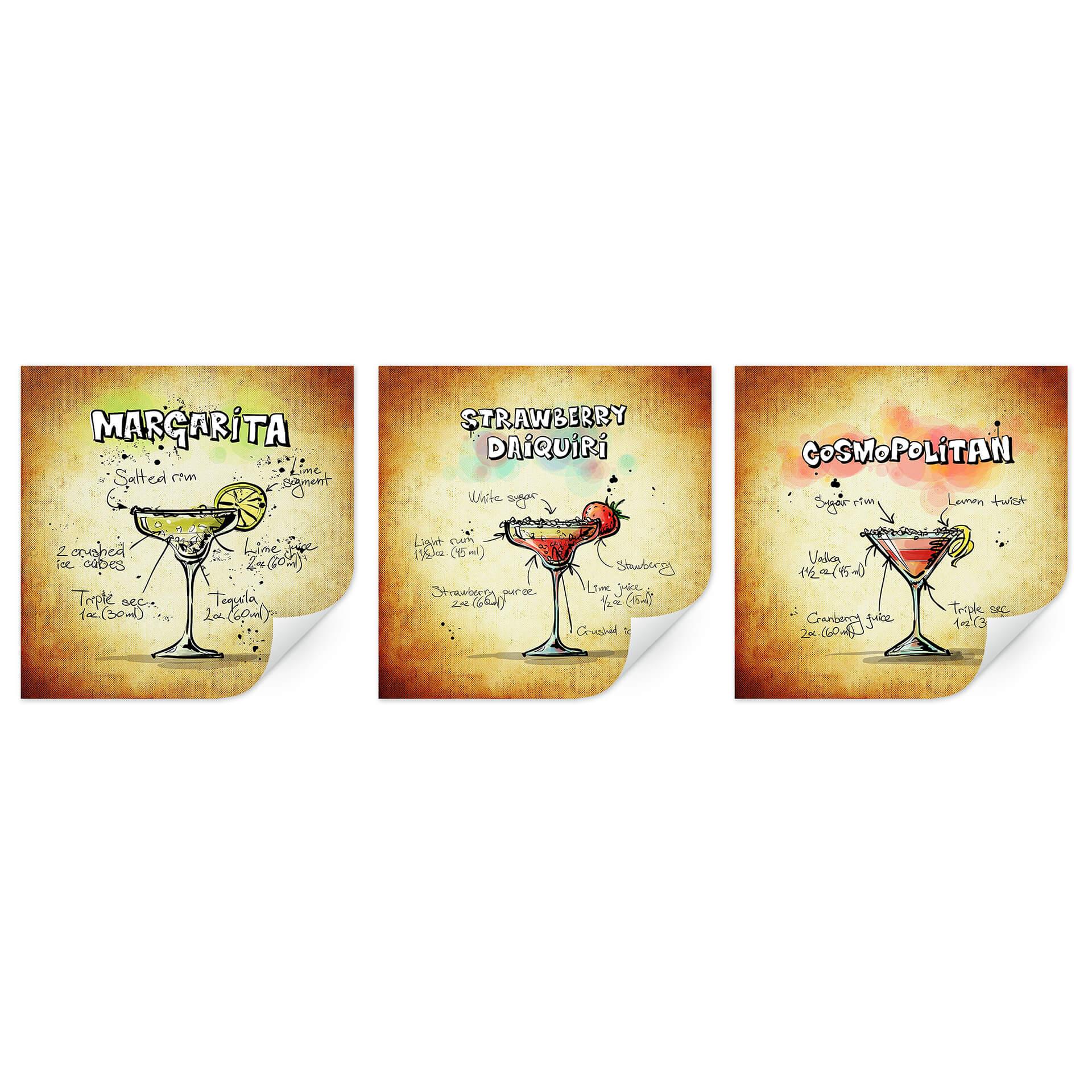 Muurprints Cocktails Set 01 (3-delig)