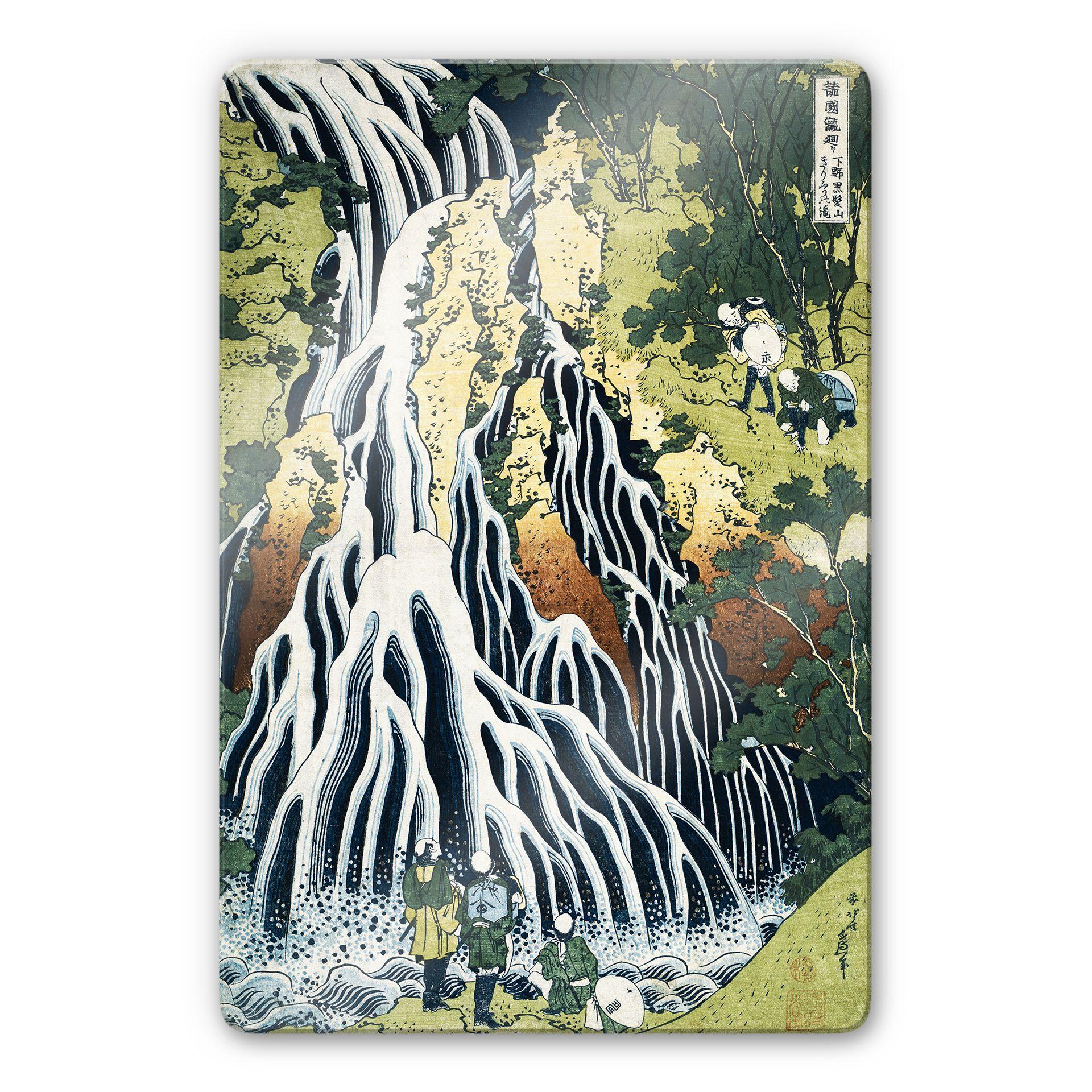 Glasbillede - Hokusai - Kirifuri Vandfaldet