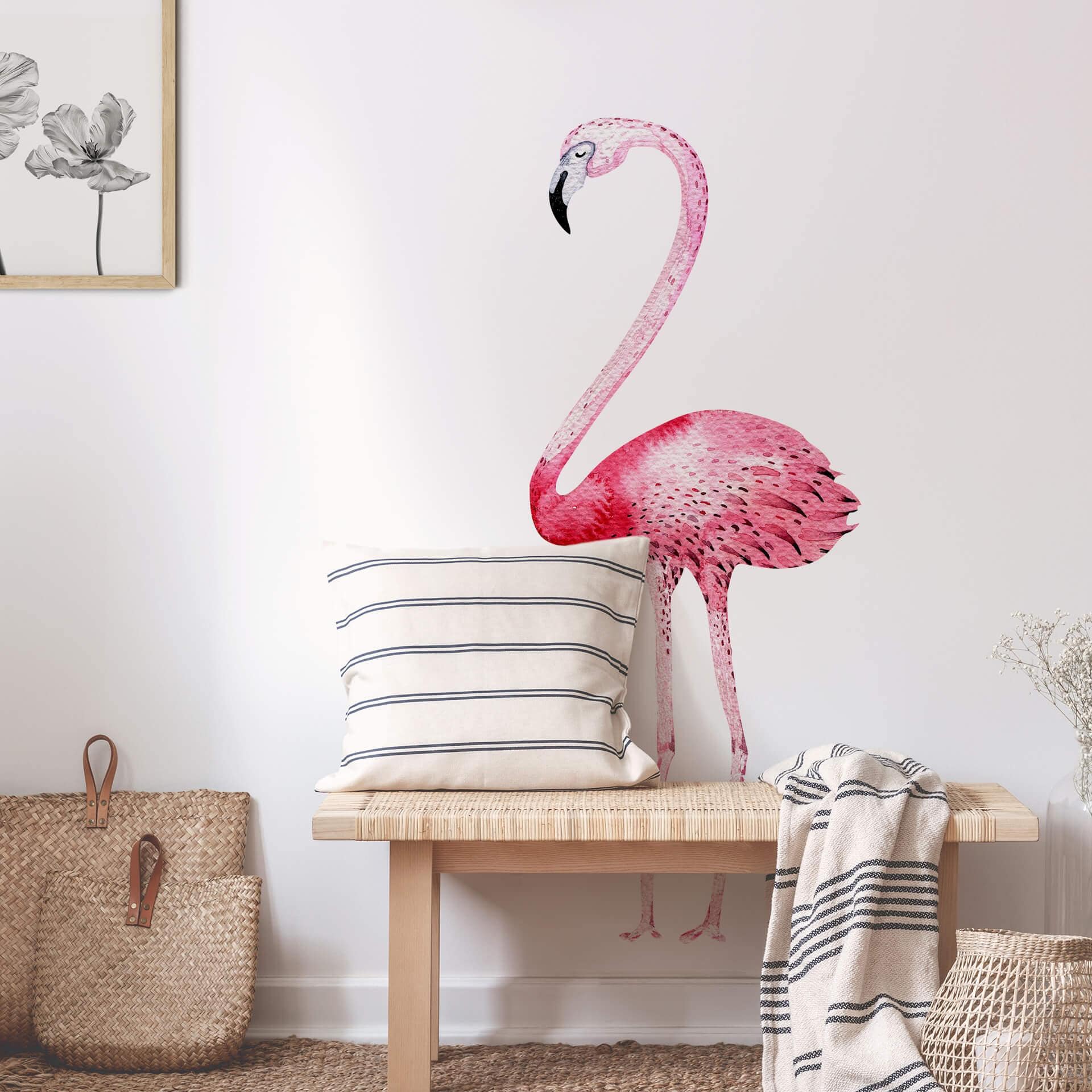 Sticker mural Kristina Kvilis - Flamant rose 01