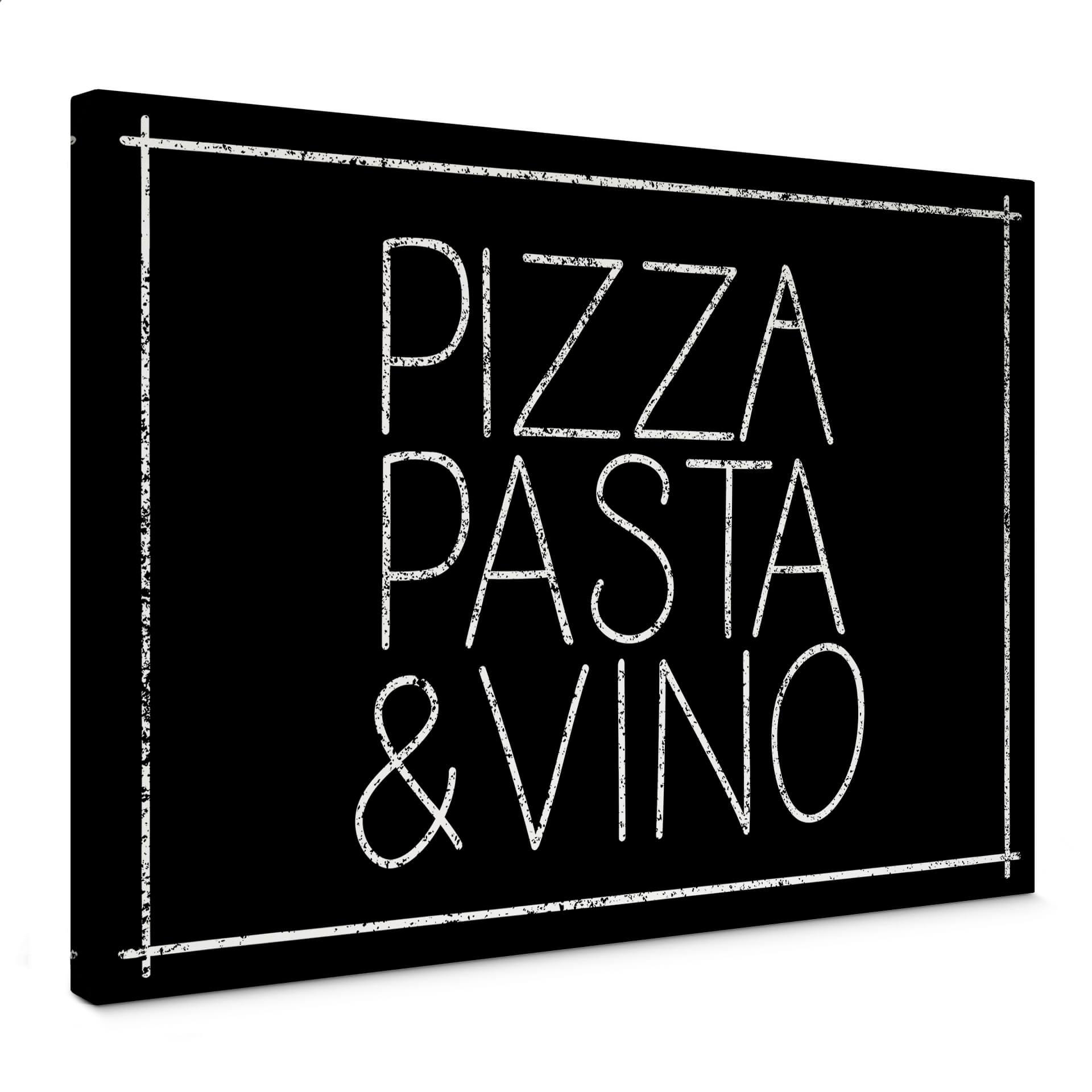 Lienzo Pizza Pasta & Vino negro