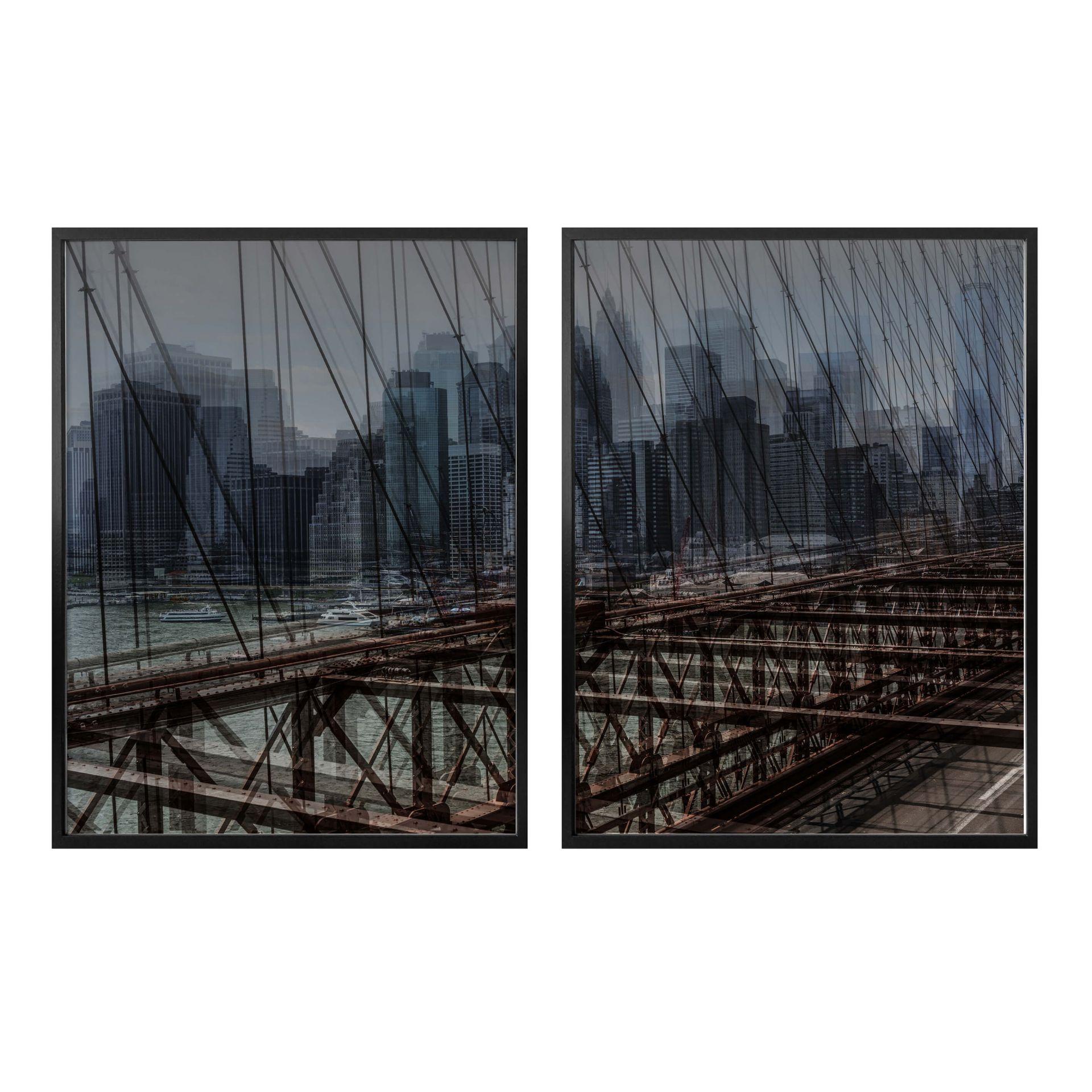 Poster Massimo - New York City (2-teilig) inkl. Bilderrahmen - 50x60 cm