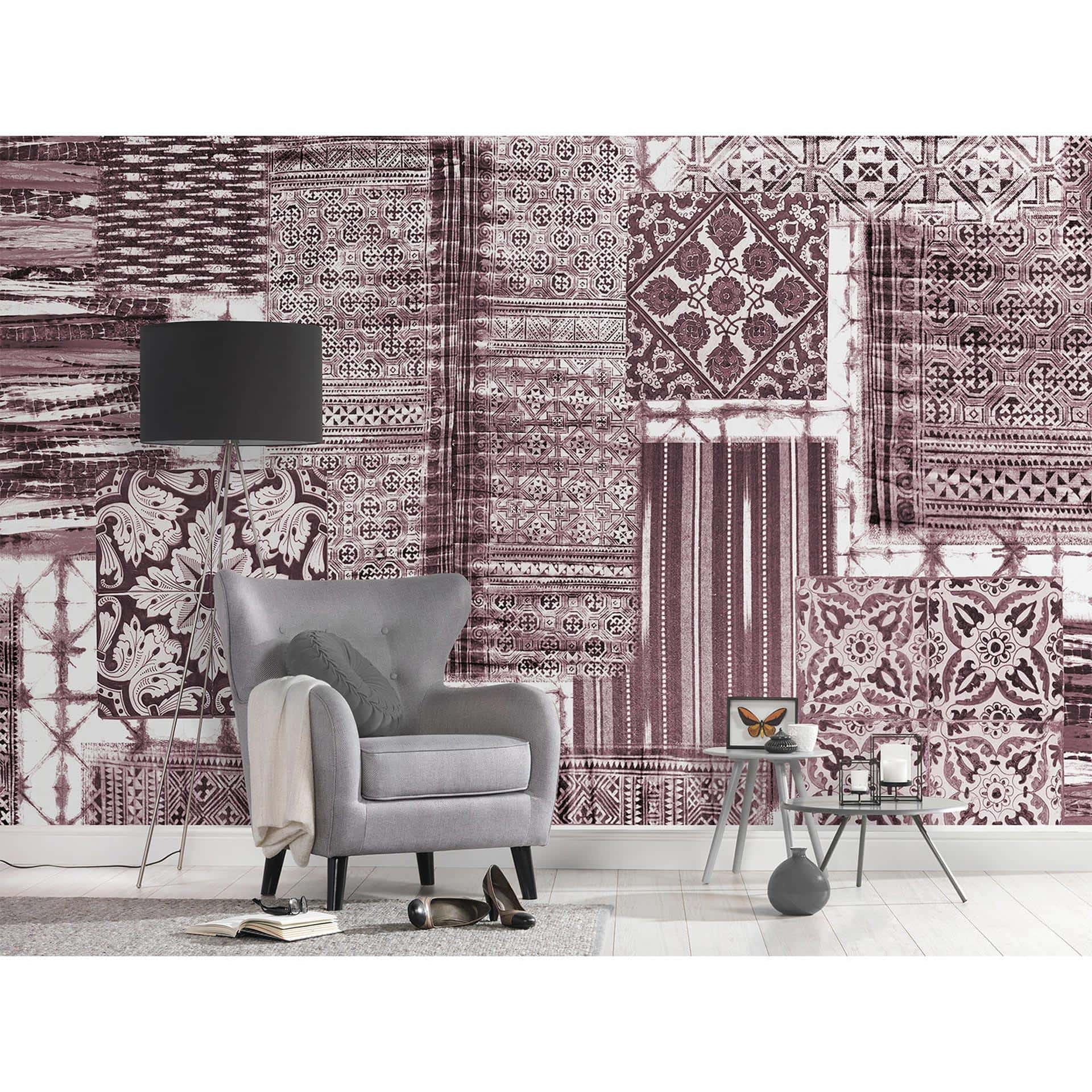 Architects Paper Papier peint photo Atelier 47 Patchwork oriental taupe, violet