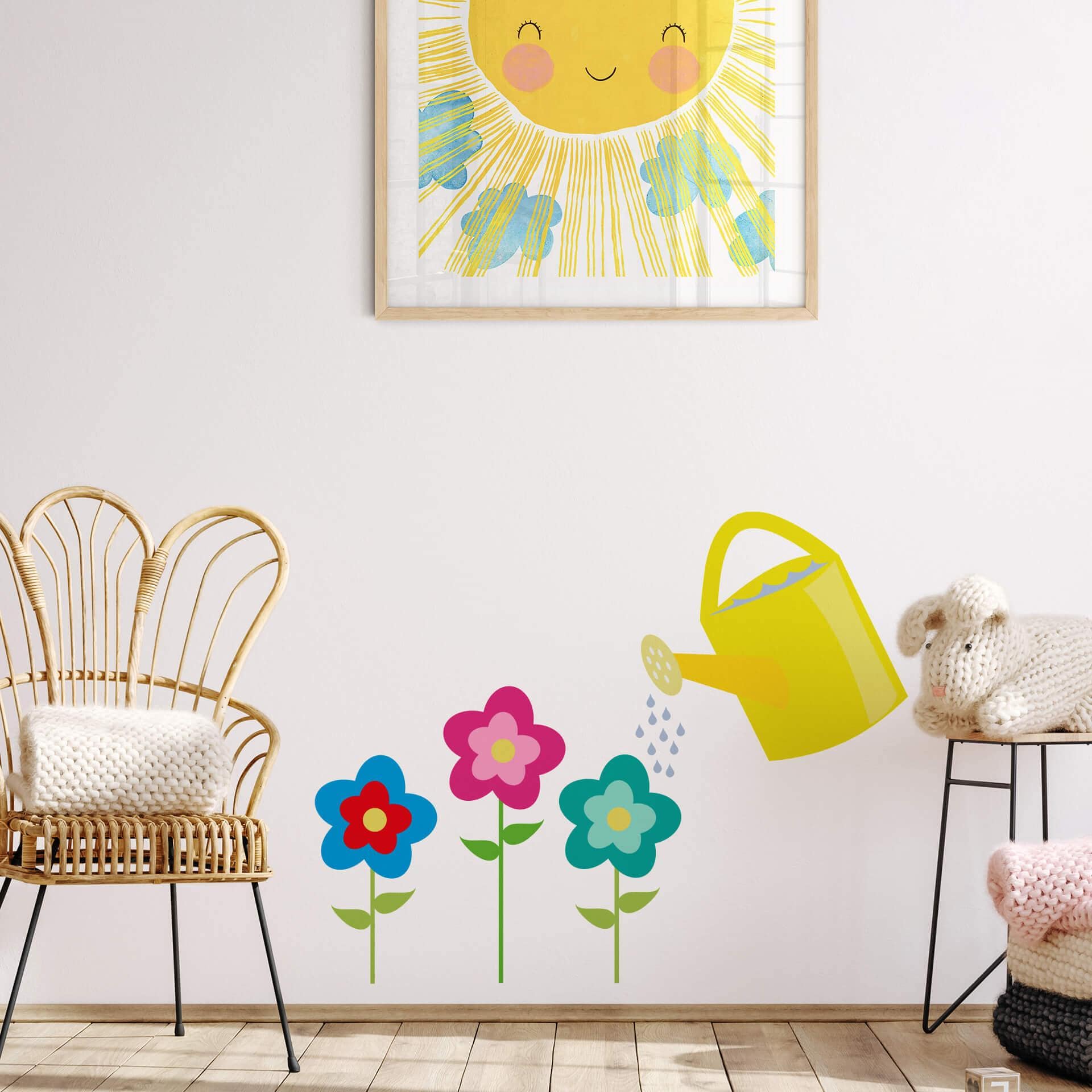 Muursticker Gieter met Bloemen