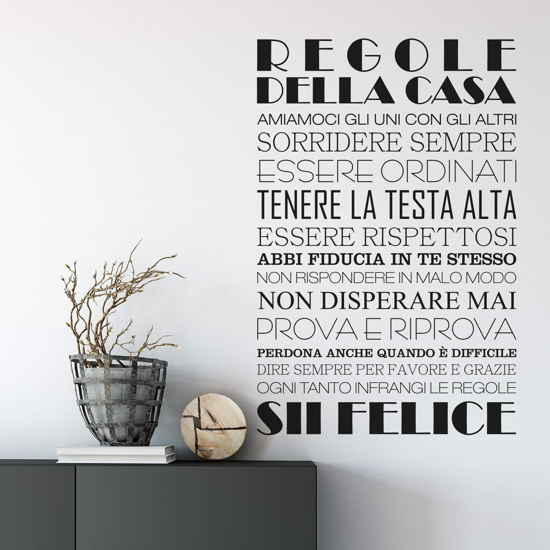 Sticker mural - Regole della casa 1
