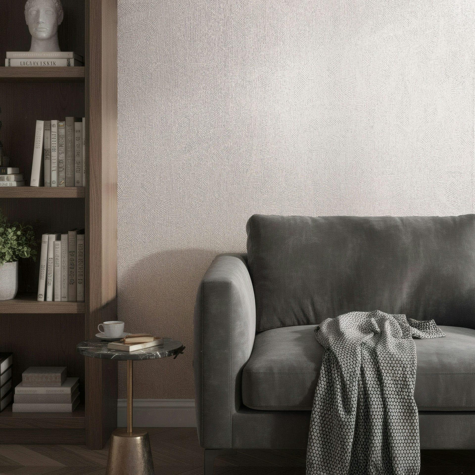 Ikke-vævet tapet tekstur gipslook almindelig mat i beige 