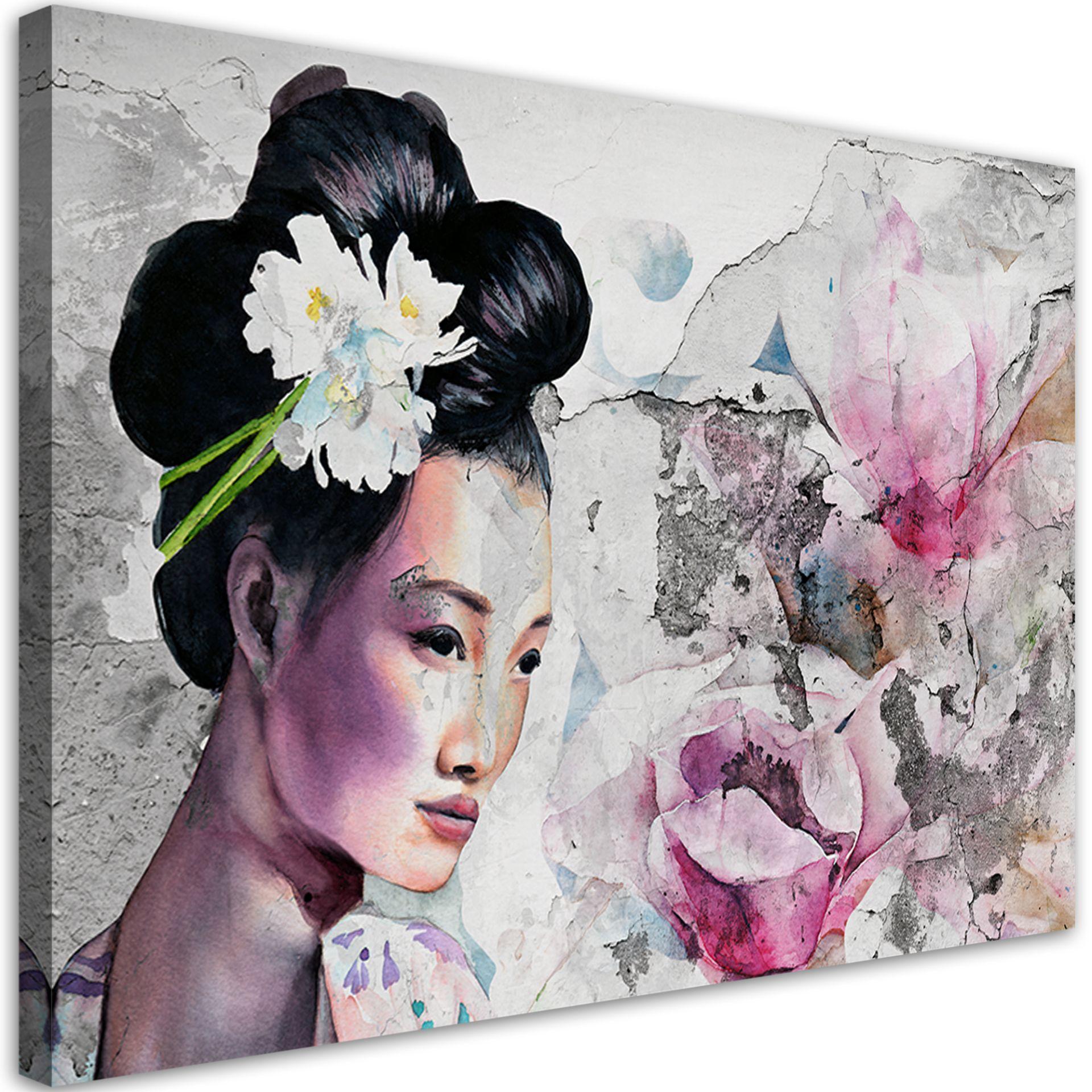 Canvasbillede, Geisha portræt Japan