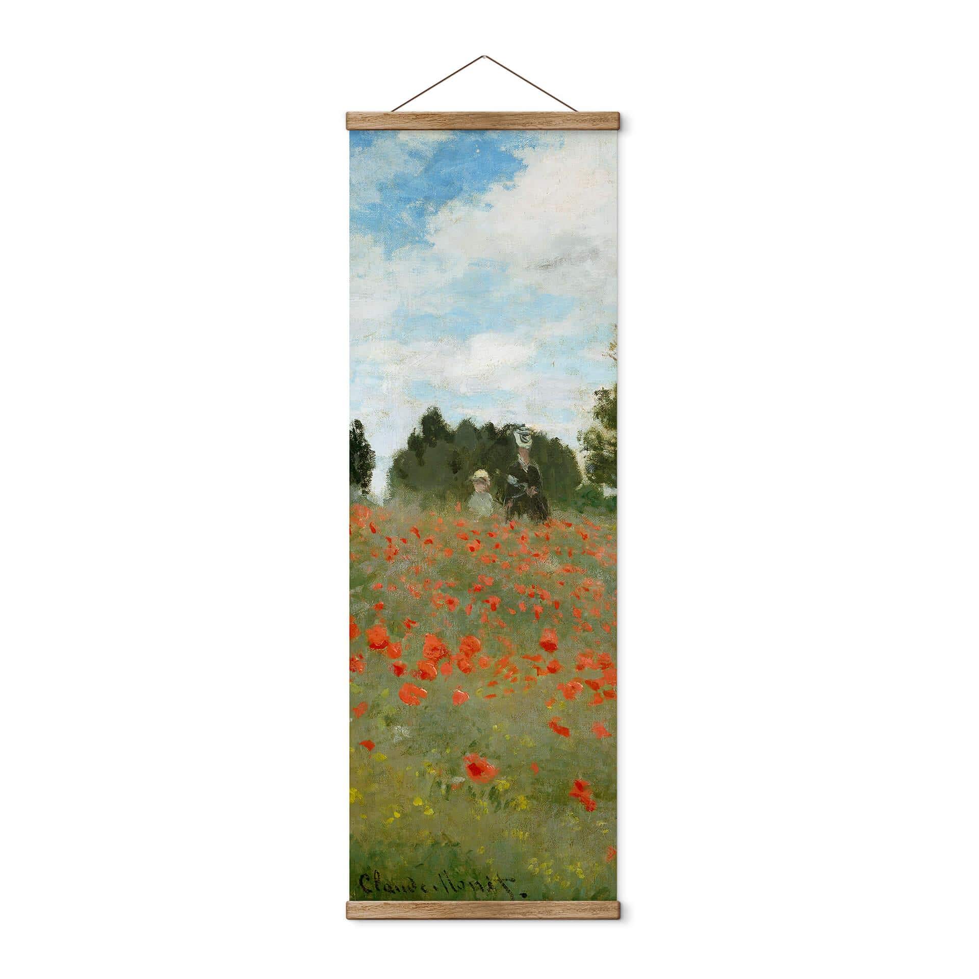 Póster de tela Monet - Campo de amapolas cerca de Argenteuil - Panorama