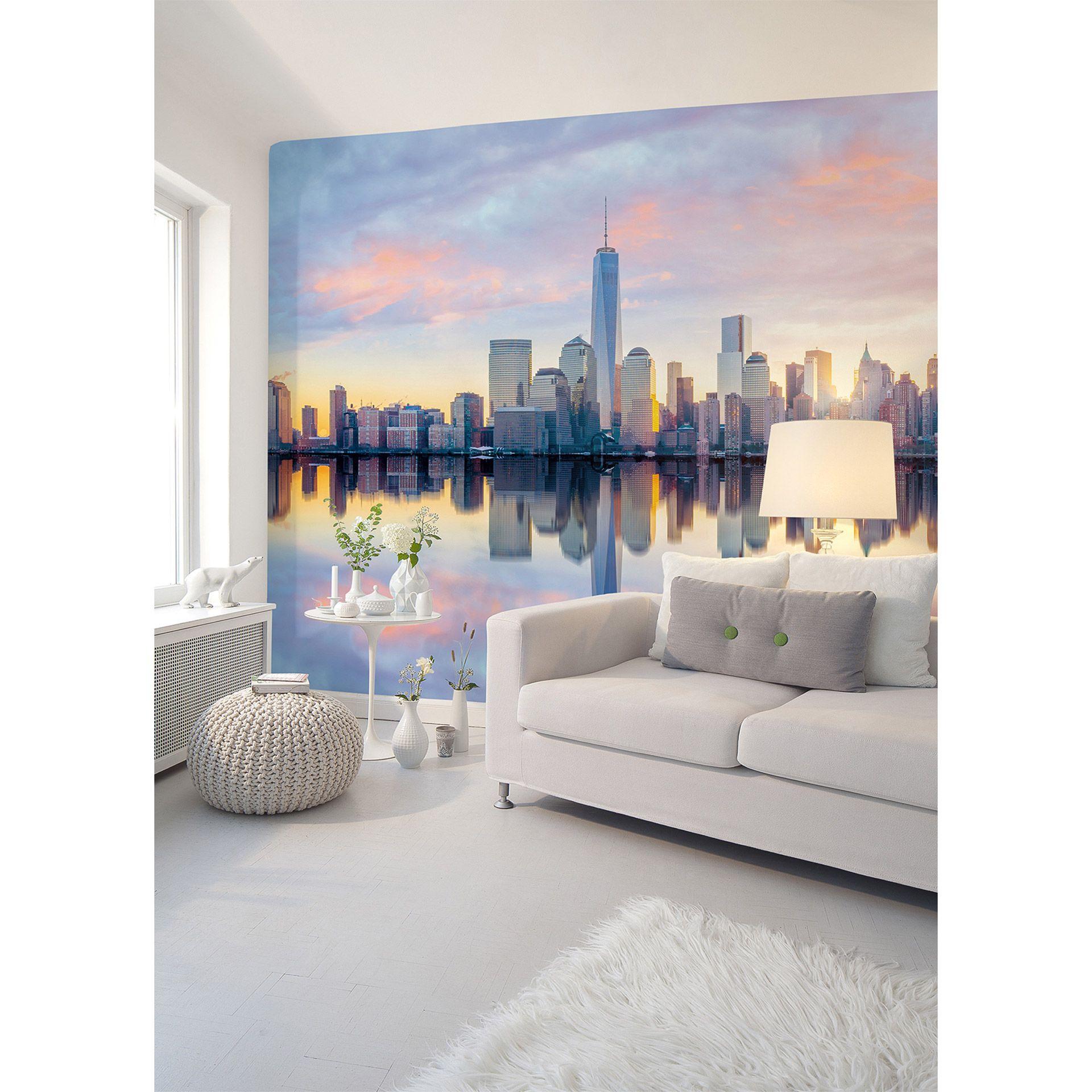 foto tapet designwalls i blå og grå non-woven tapet skyline New York New York 0