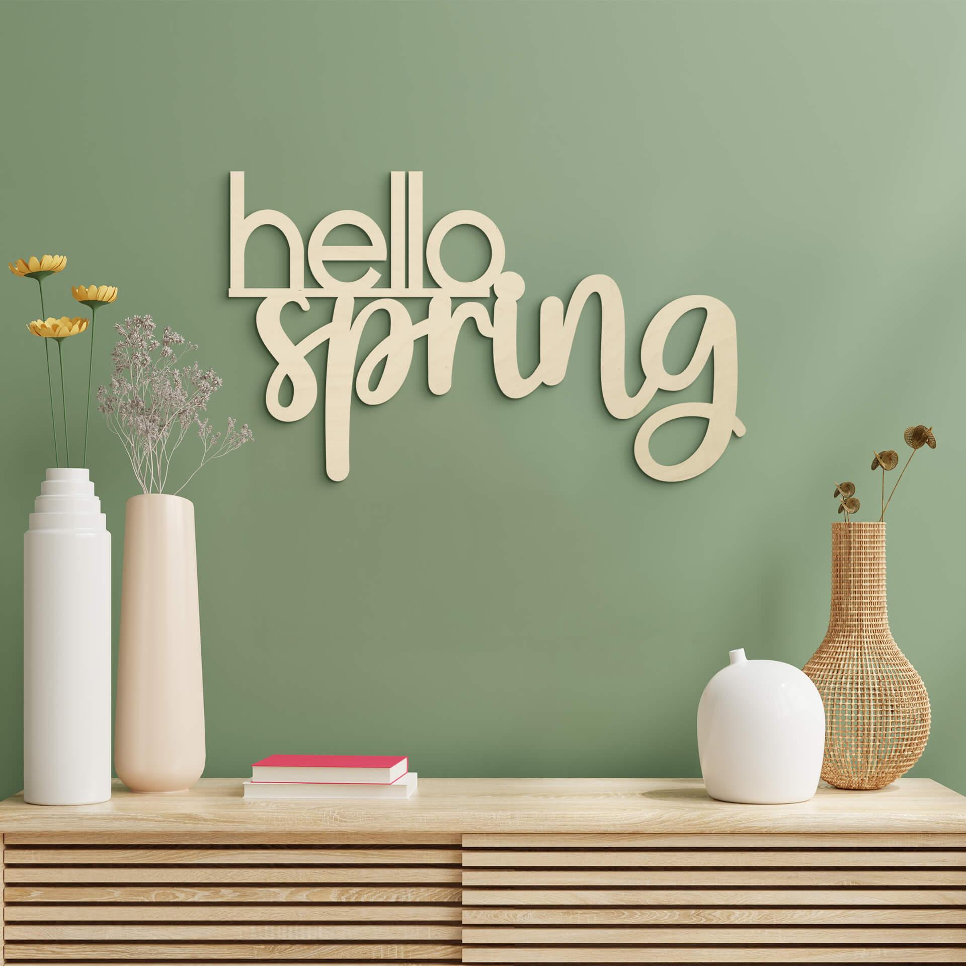 Vægdekoration Popler træ hello spring