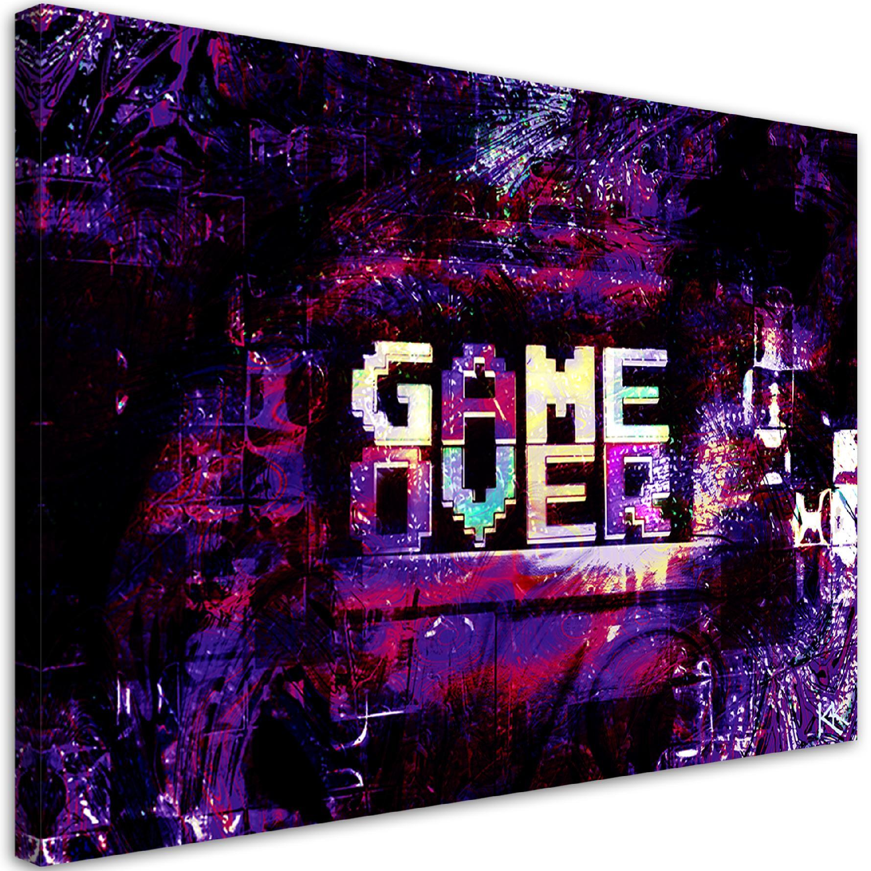 Canvasbillede, Abstrakt game over inskription