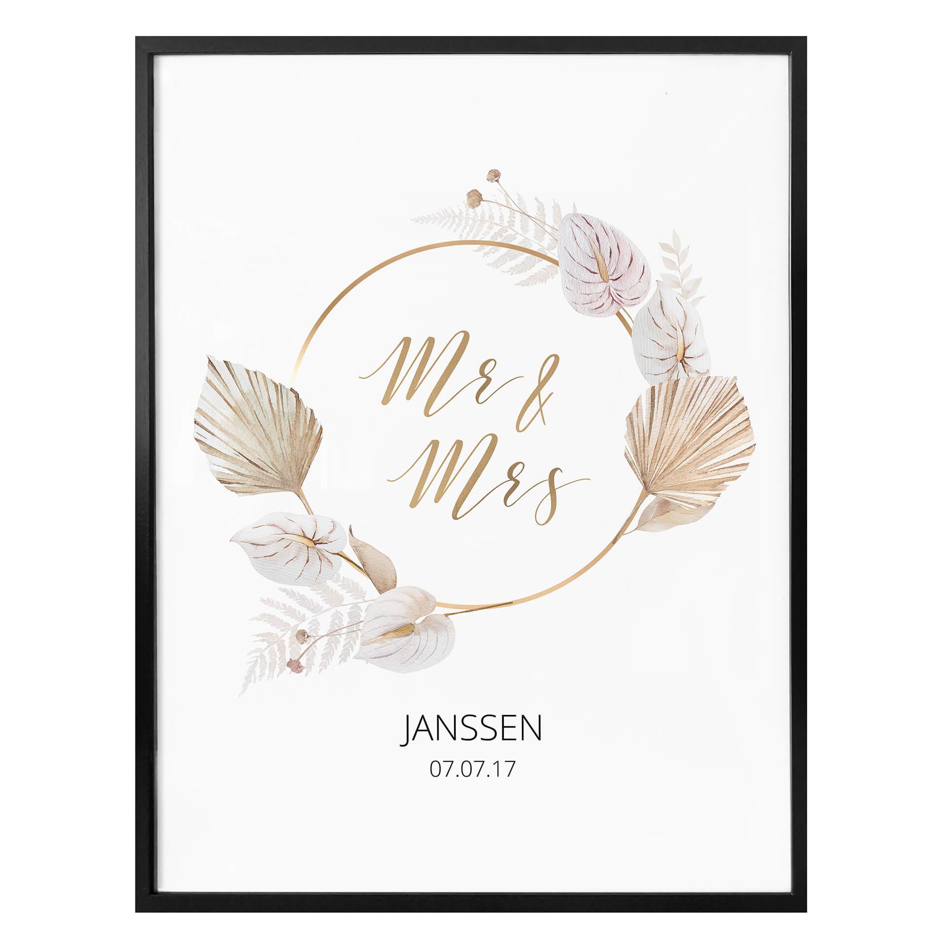 Poster Mr & Mrs + Testo personalizzato