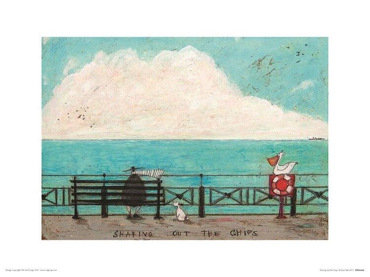 Plakat Sam Toft - Sharing Out the Chips kunsttryk, Sam Toft (40 x 30 cm)