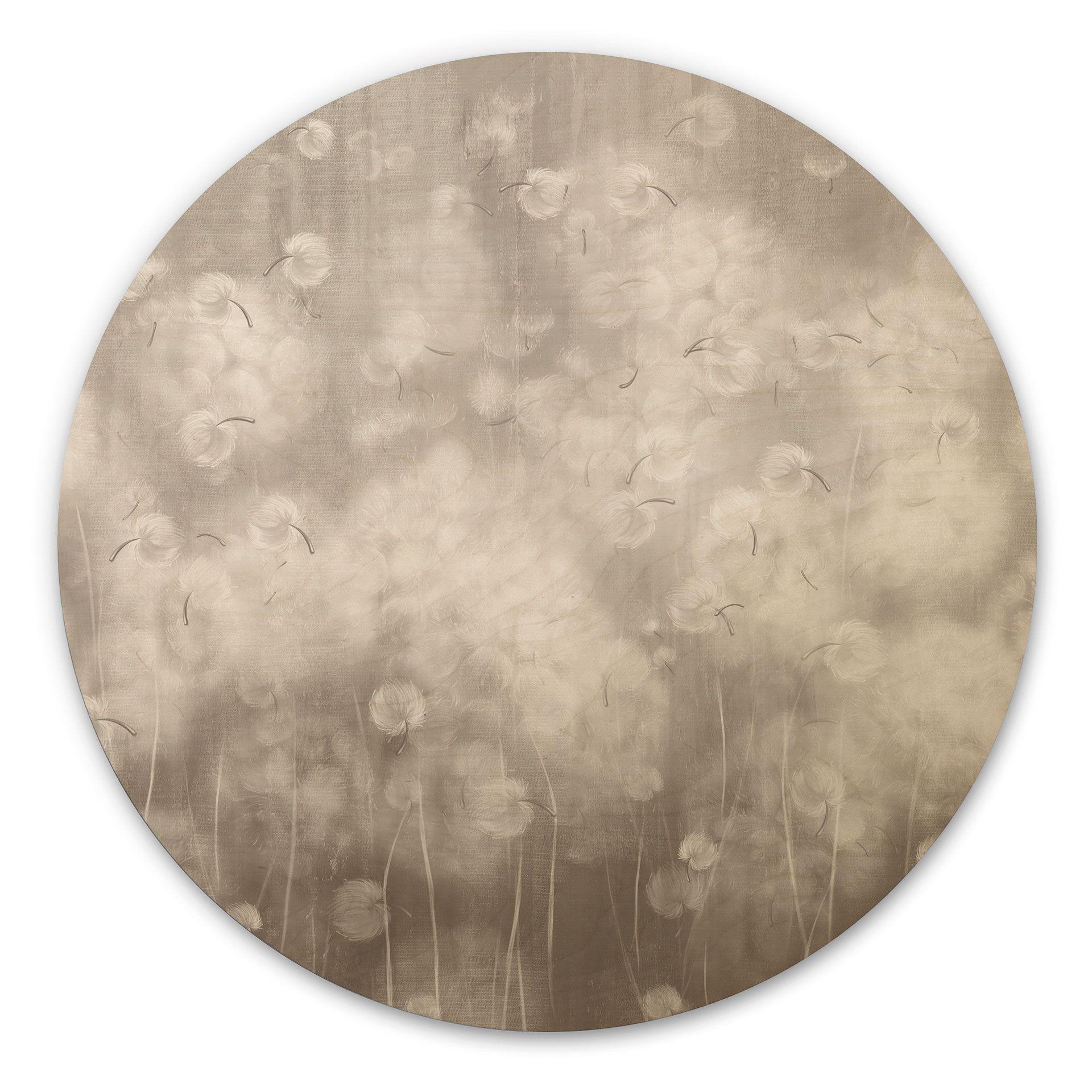 Houten Wanddecoratie Dandelion Dream in Beige - Ms Tiff - Rond