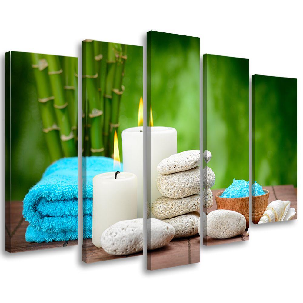 5 stykke lærredstryk, Zen Candle Bamboo Stone