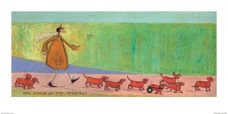 Plakat Sam Toft - The March of the Sausages kunsttryk, Sam Toft (60 x 30 cm)