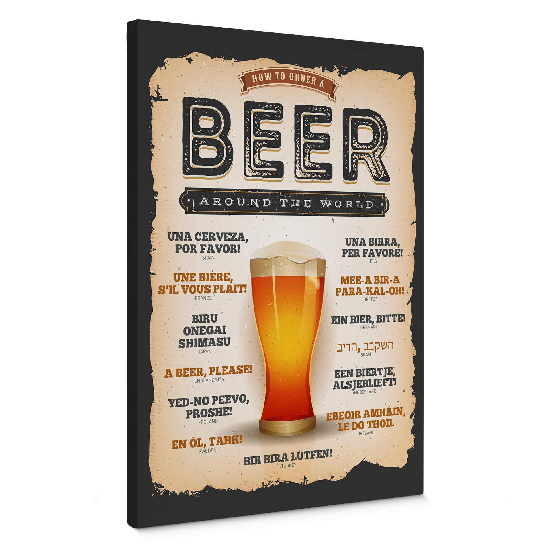 Lienzo Cómo pedir una cerveza en todo el mundo