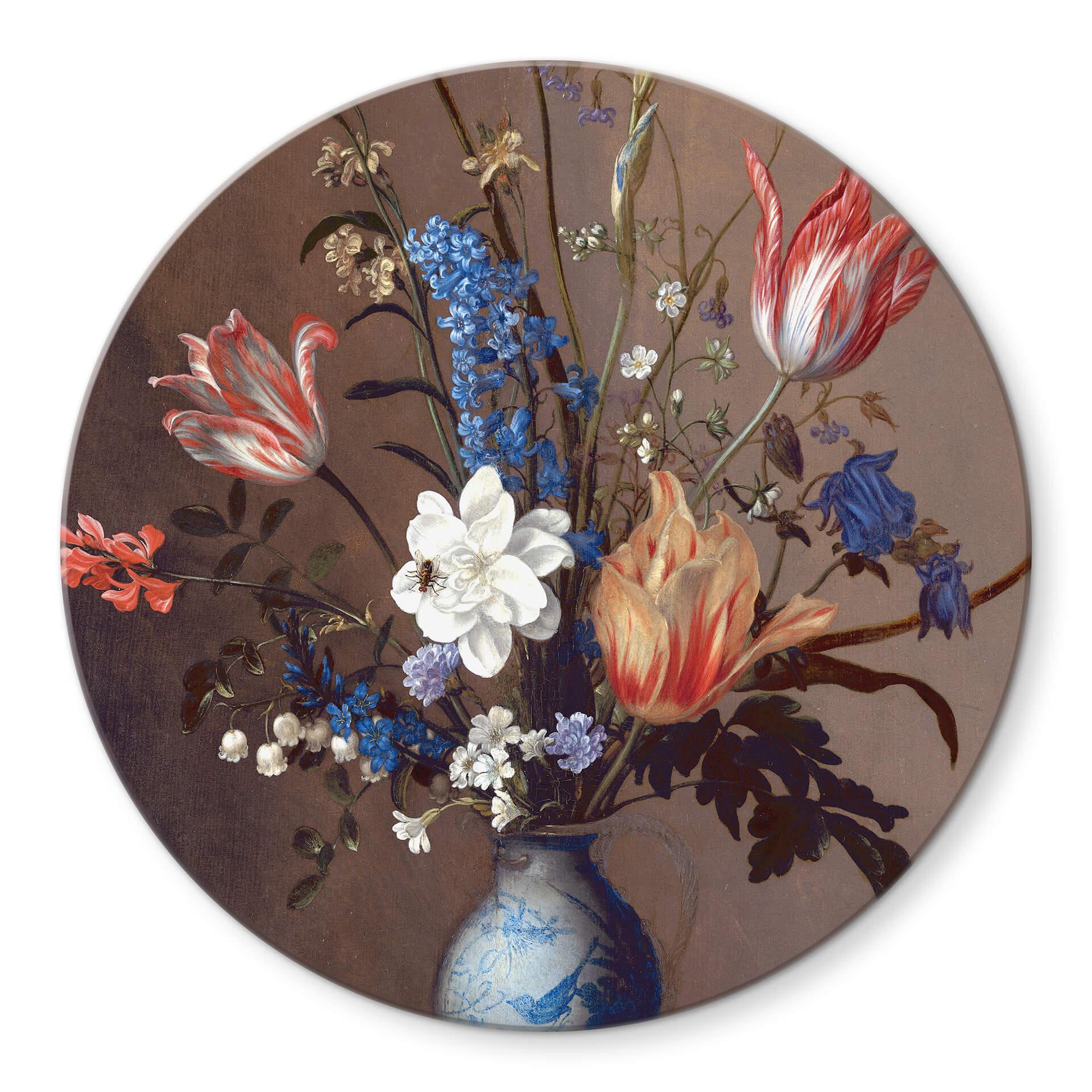 Glasschilderij Balthasar van der Ast - Bloemen in een Wan-Li Vaas