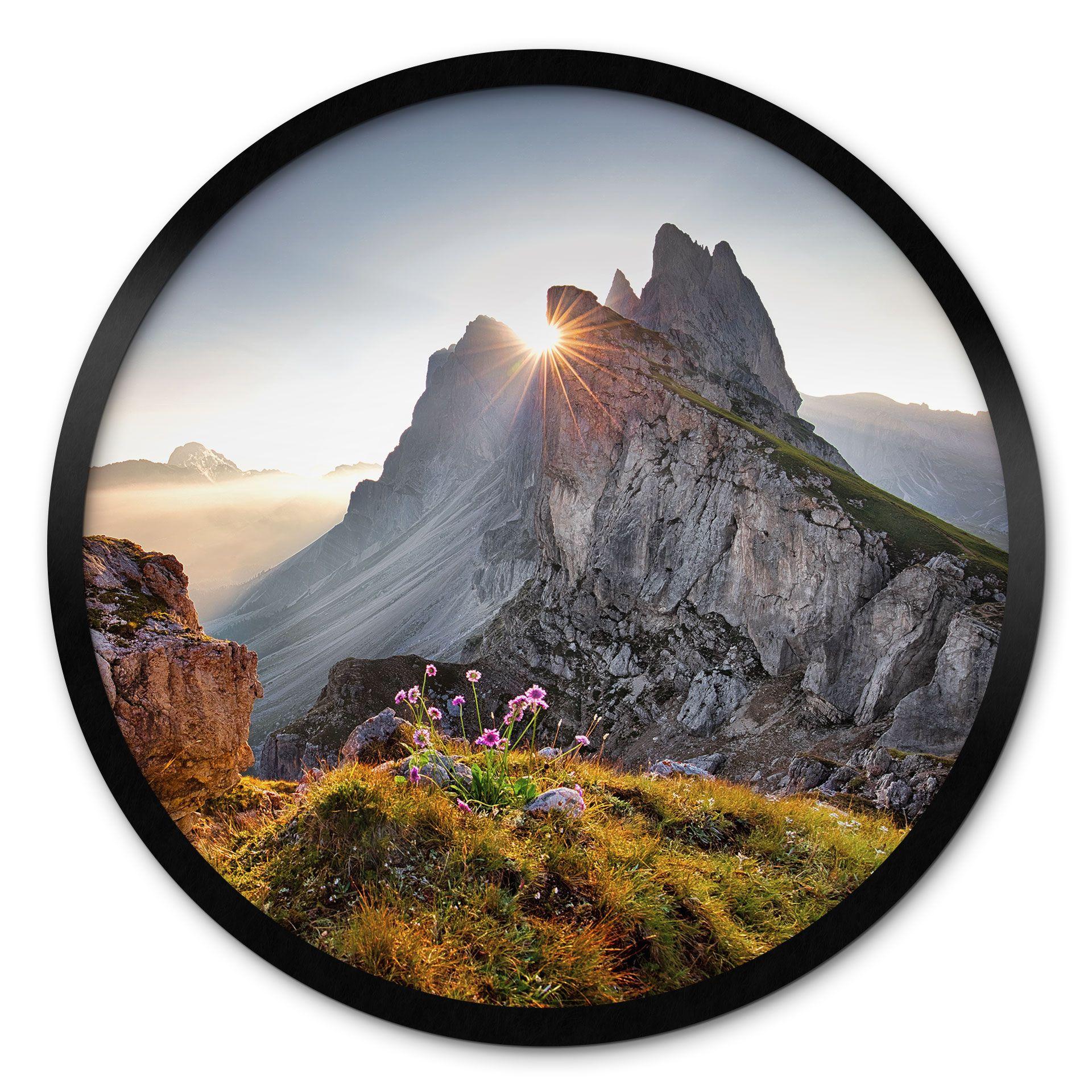Póster Amanecer en las montañas del Tirol del Sur - Redondo