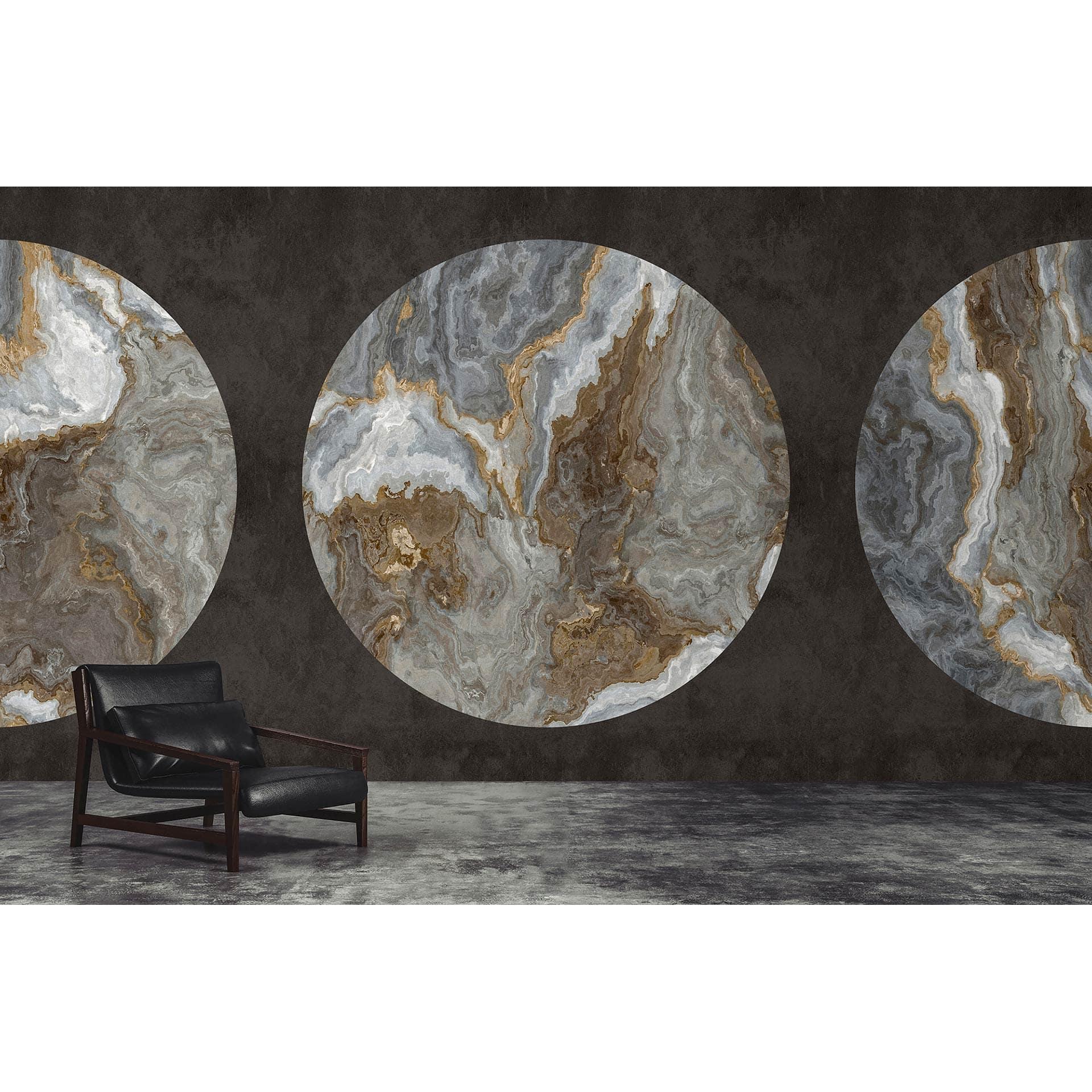 Fotomural Paredes de Patel 3 Luna 1 oro, gris, negro, blanco, marrón