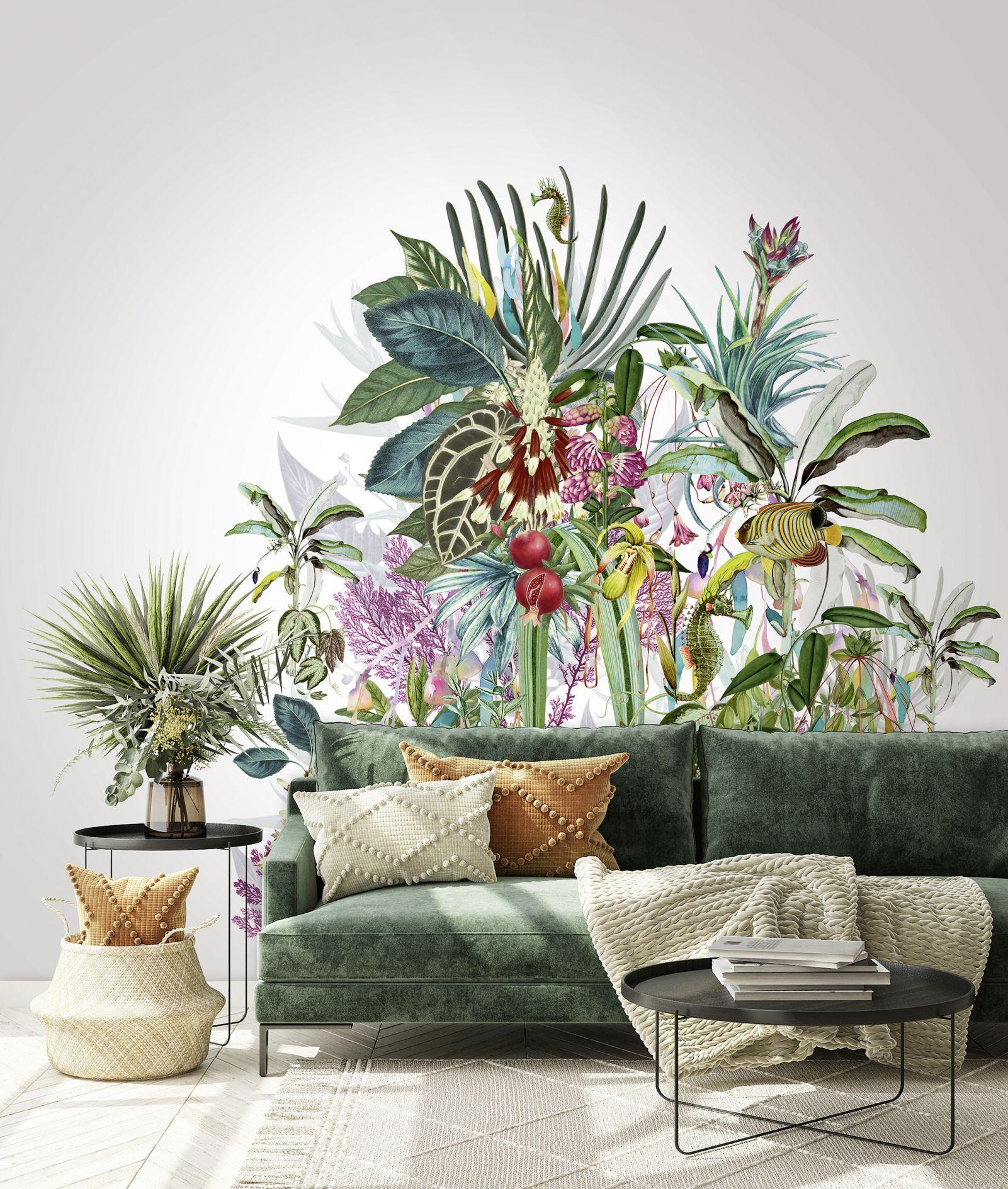 Fototapet med motiv Tropisk botanisk blanding med eksotiske planter 3,4 x 2,65 m