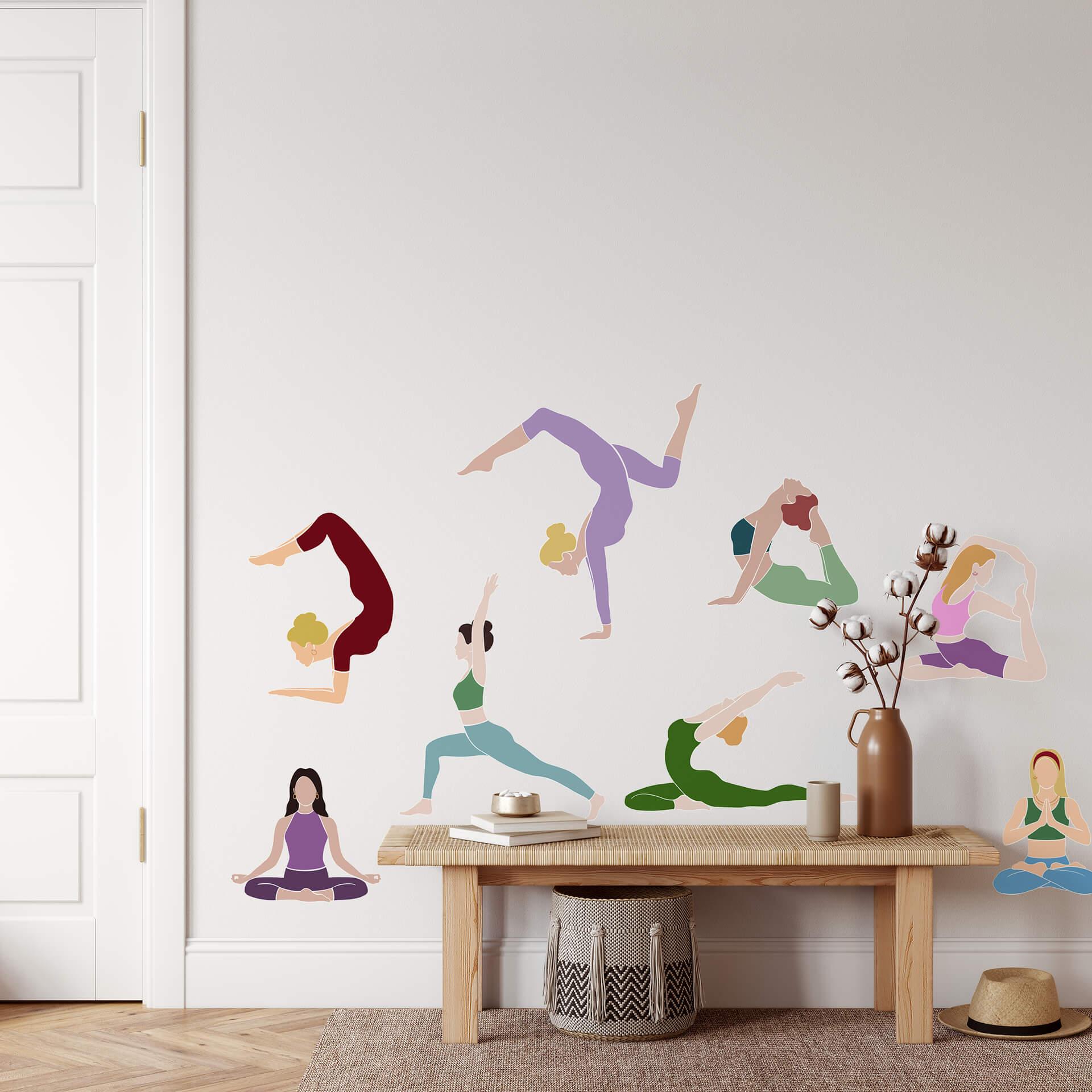 Muursticker Yoga Set (8-delig)