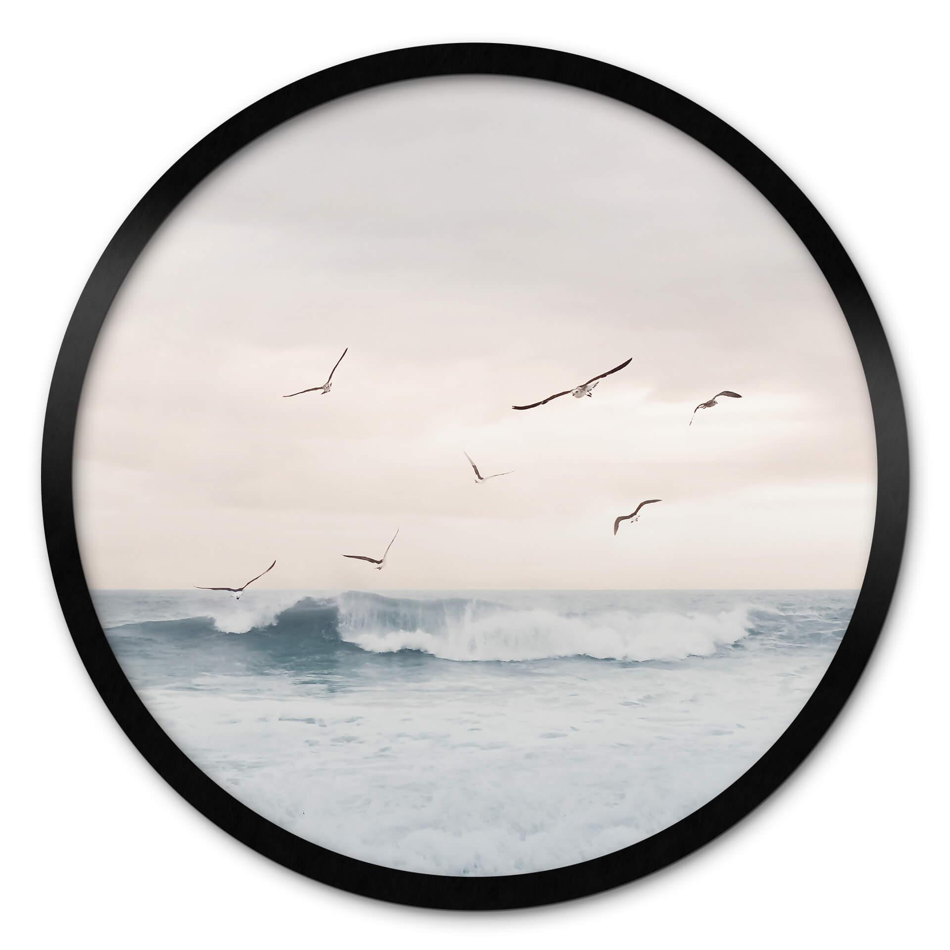 Póster Sisi & Seb - Mágico cielo nocturno junto al mar - Redondo
