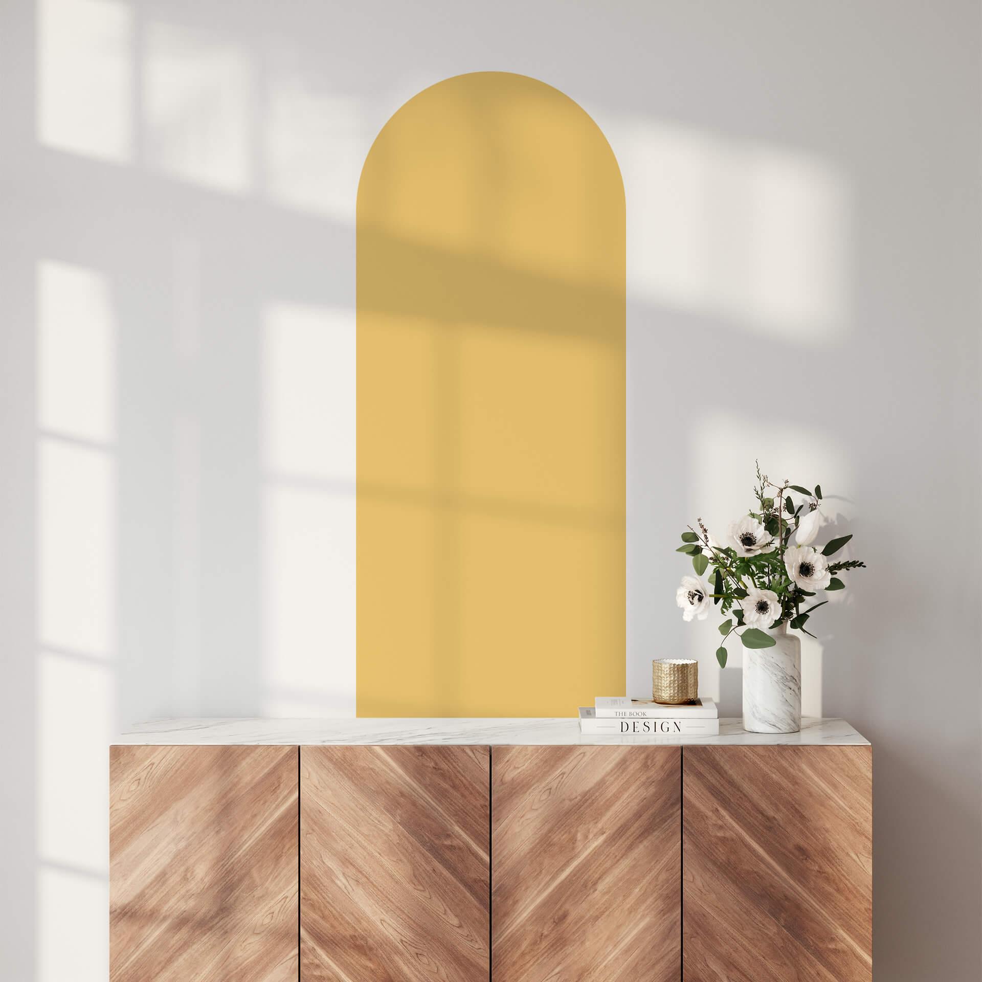 Wall Sticker Rund bue smal - sennepsgul