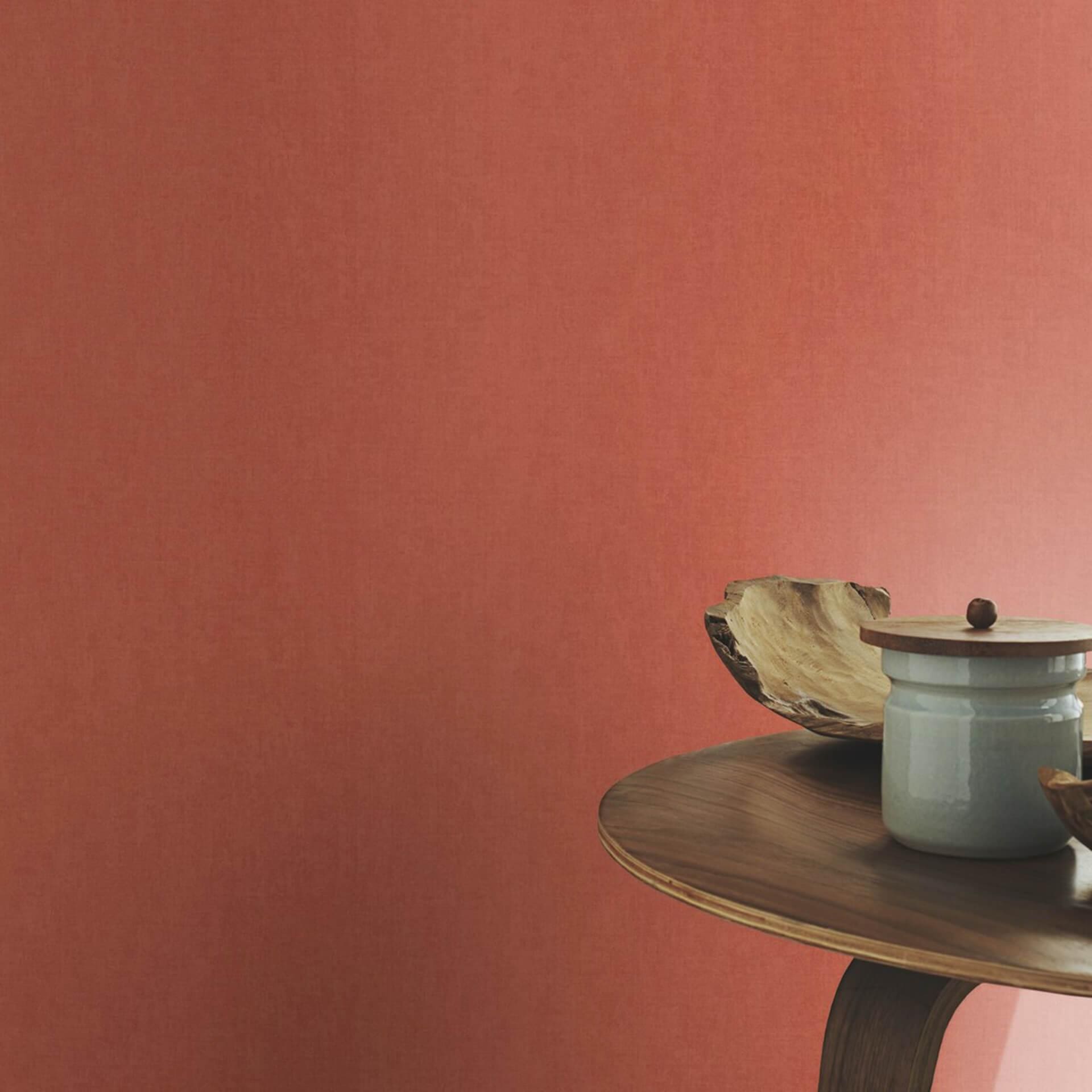 Rasch papier peint intissé, papier peint uni Sophia rouge rouille