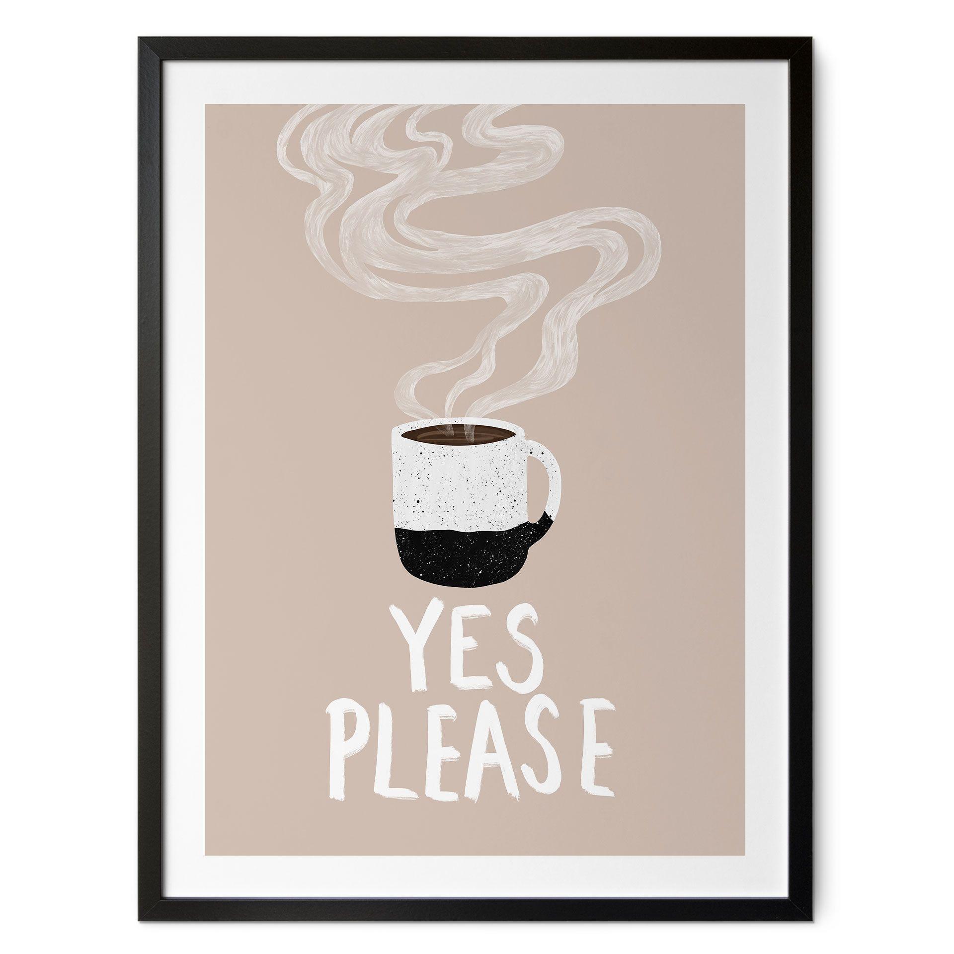 Plakat til køkkenet - Varm kop kaffe om morgenen - EMELIEmaria