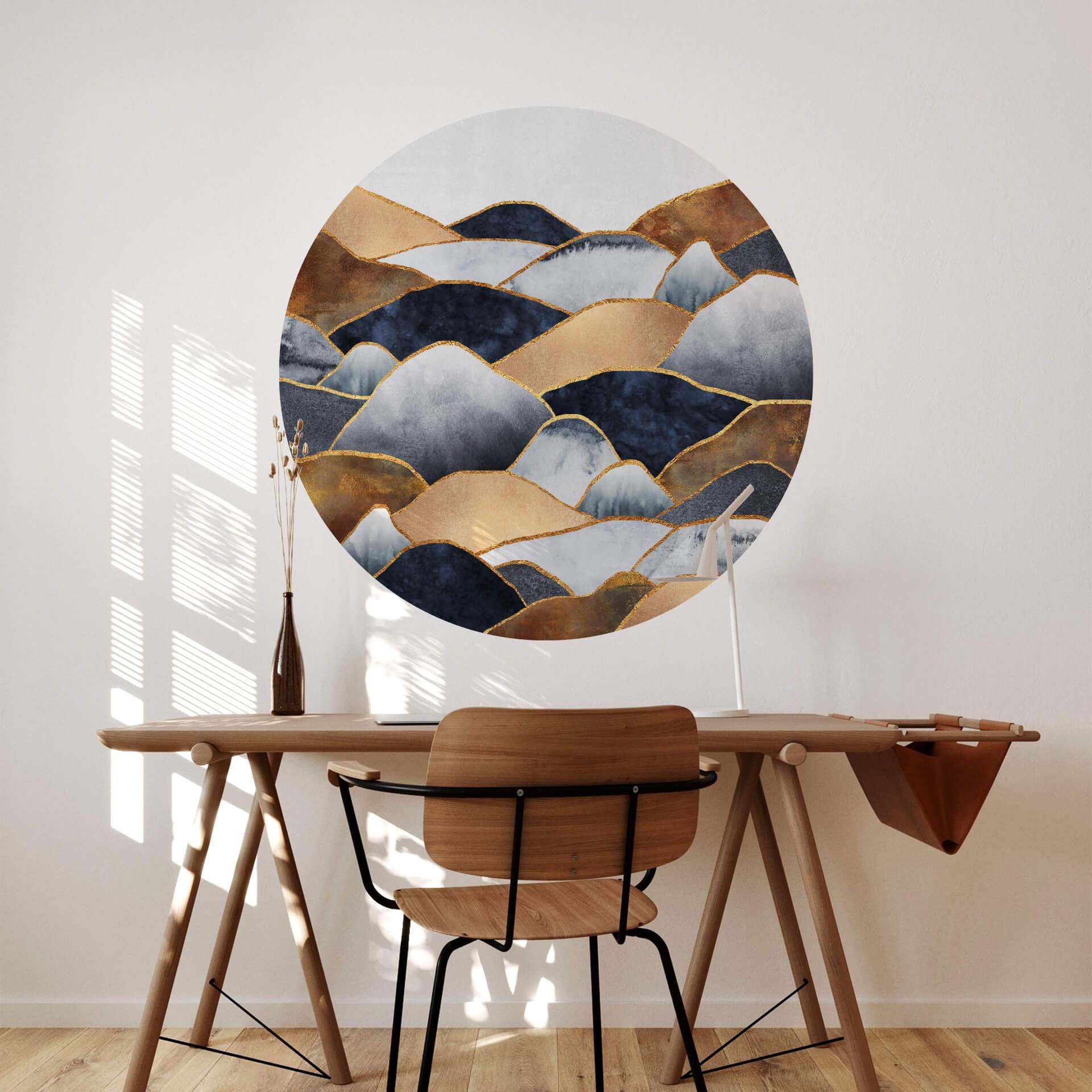 Vinilo decorativo Fredriksson - Colinas doradas - Redondo