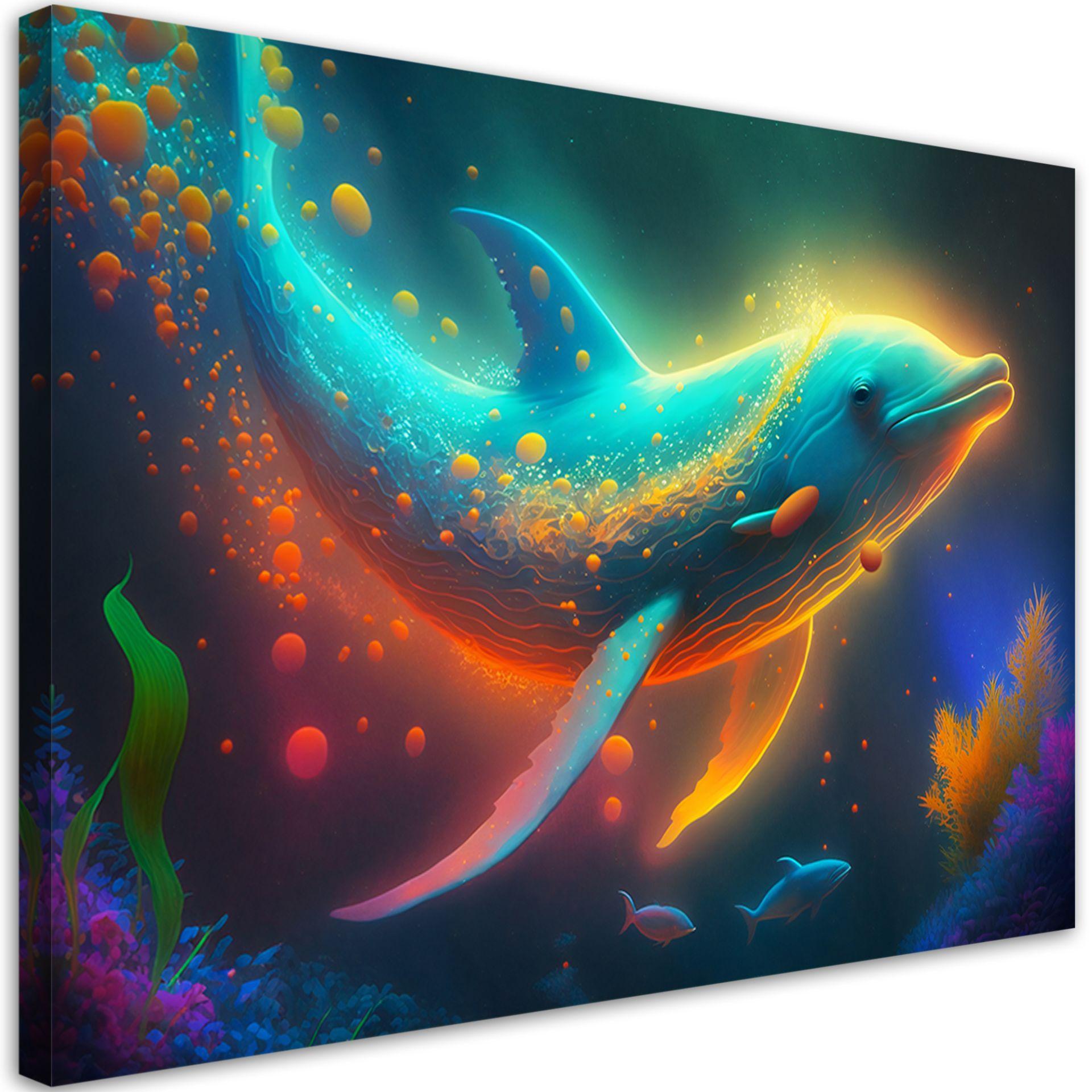 Canvas print neon hval abstraktion