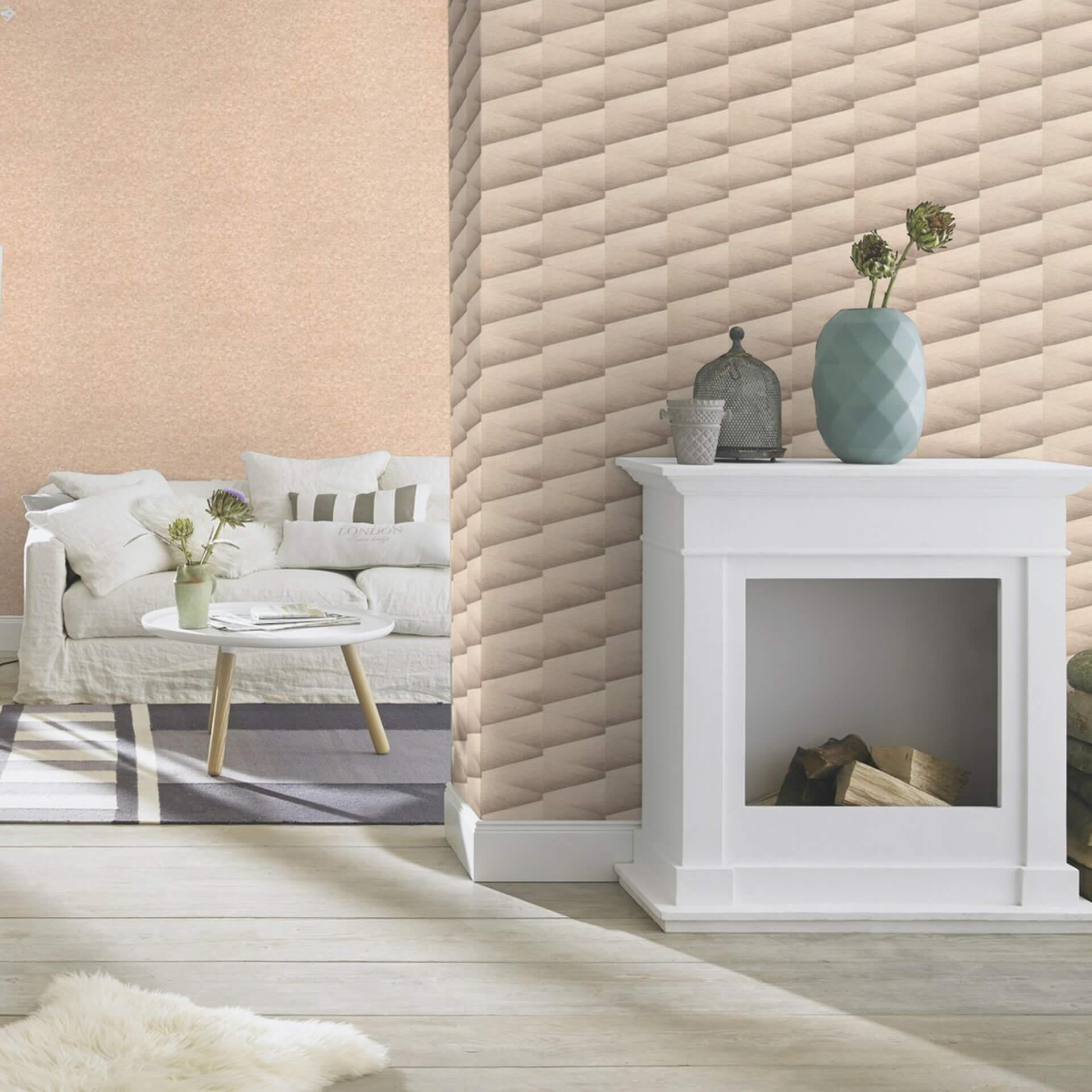 Papier peint intissé Rasch, papier peint à motifs Composition beige foncé