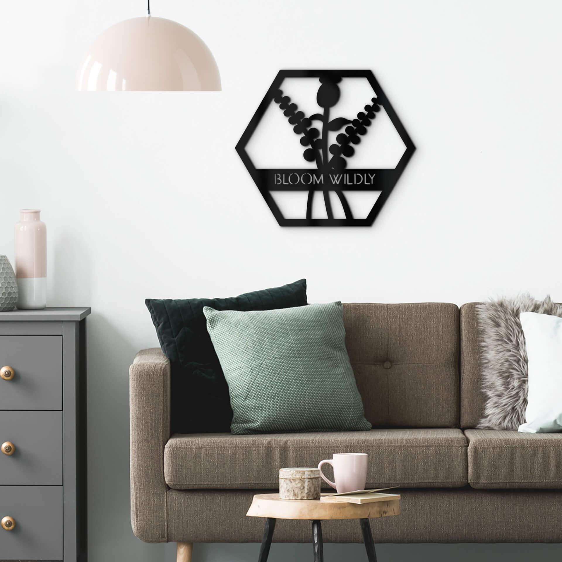 Decoración acrílica flores en hexágono - Bloom Wildly