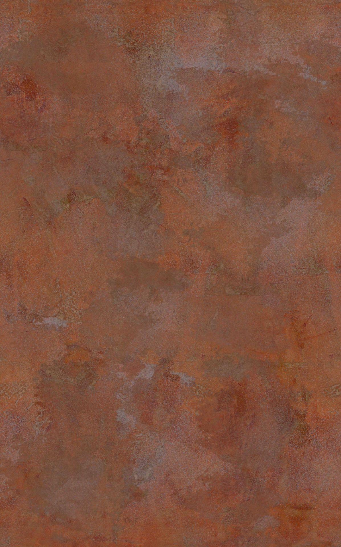 Fotomurale con motivo óxido textura mural en gris cálido y cobre 3,4 x 2,12 m