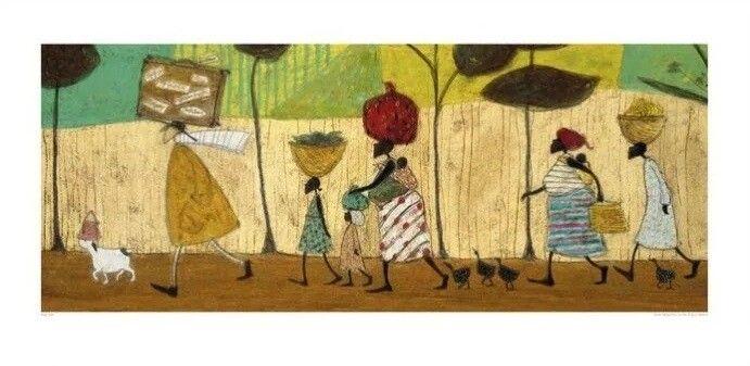 Plakat Sam Toft - Doris hjælper til på turen til Mzuzu, kunsttryk, Sam Toft (100 x 50 cm)