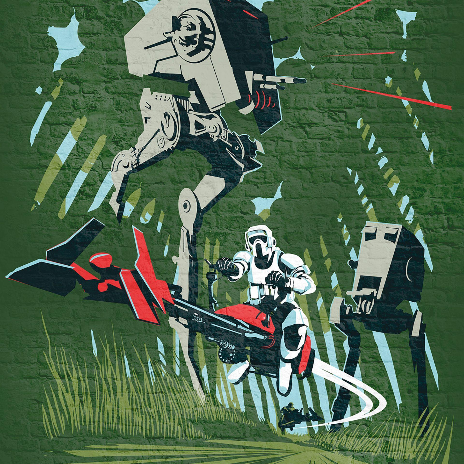 Vlies Fototapete - Star Wars Classic Concrete Endor - 200 x 280 cm