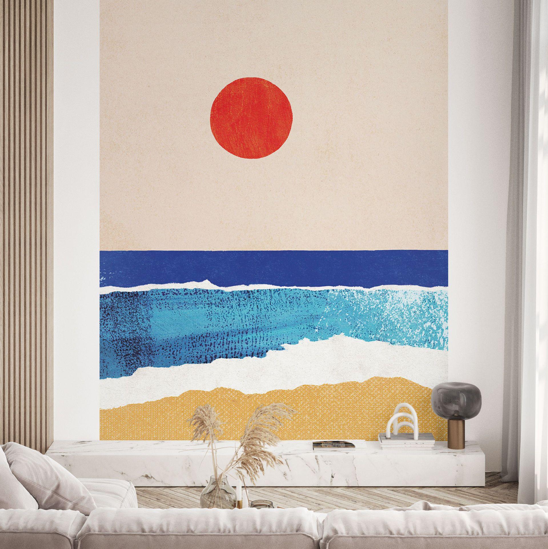 Strand Fotobehang Kalm strand bij zonsondergang - Rivers