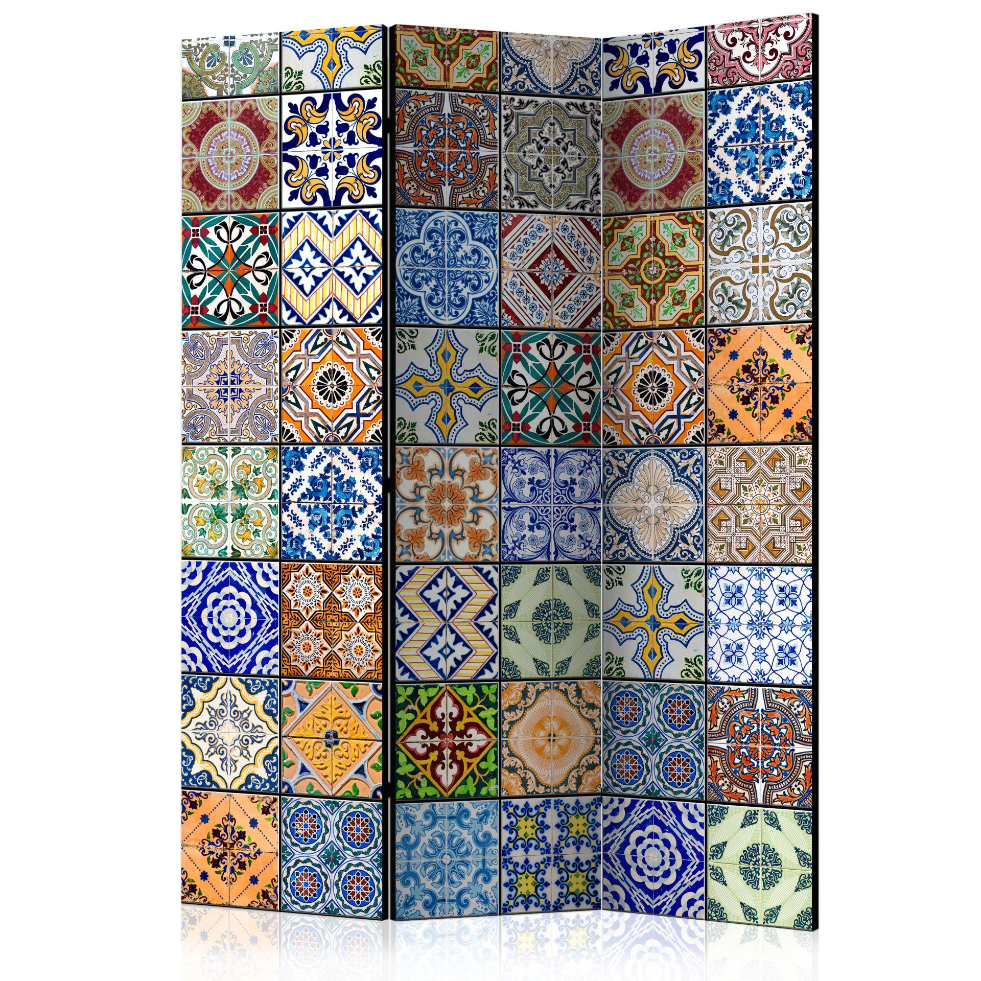 Rumdeler - Farvet mosaik, 3-delt - 135x172 cm