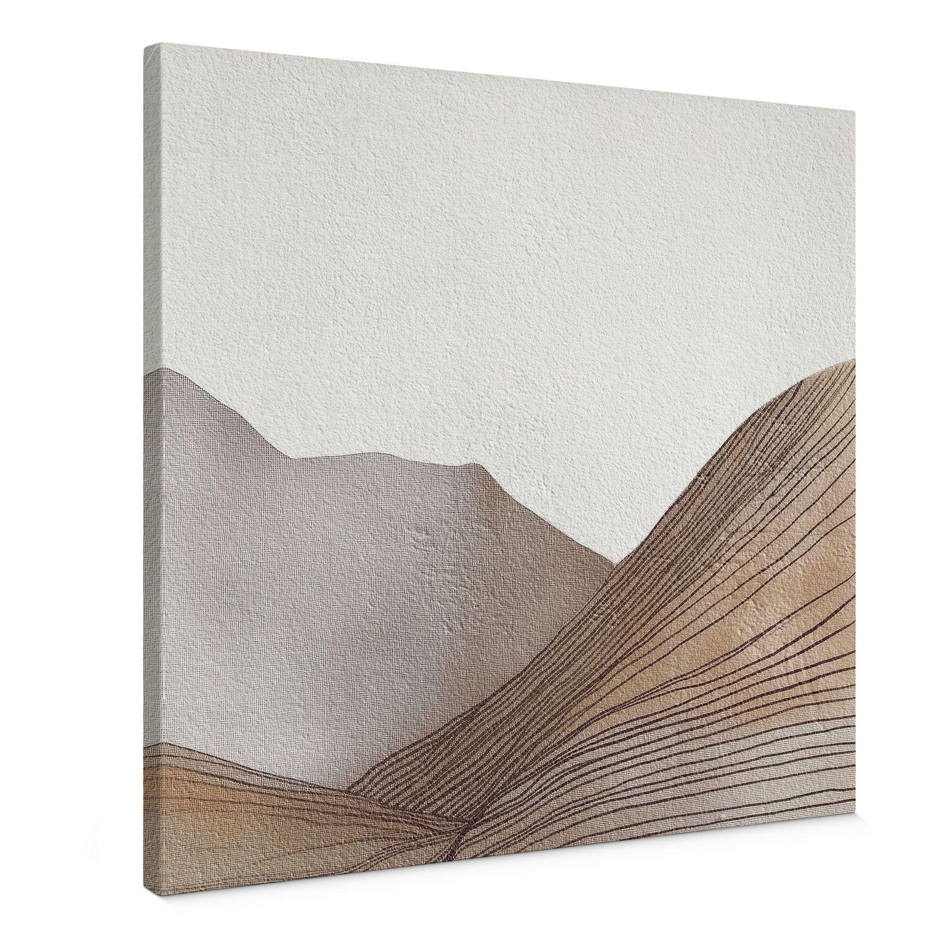 Canvasbillede Minimalistisk bjergskitse | Abstrakt kunst - Alma - Firkantet