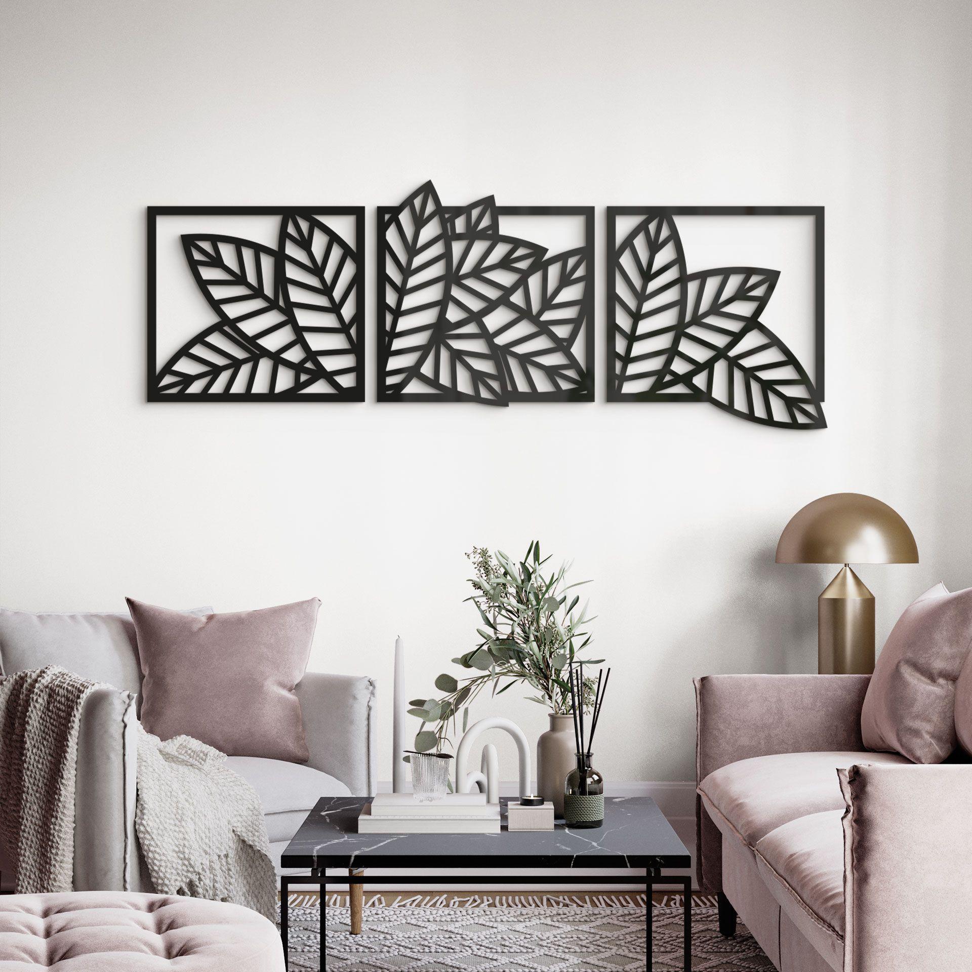 Set de hojas decorativas acrílicas (3 piezas)