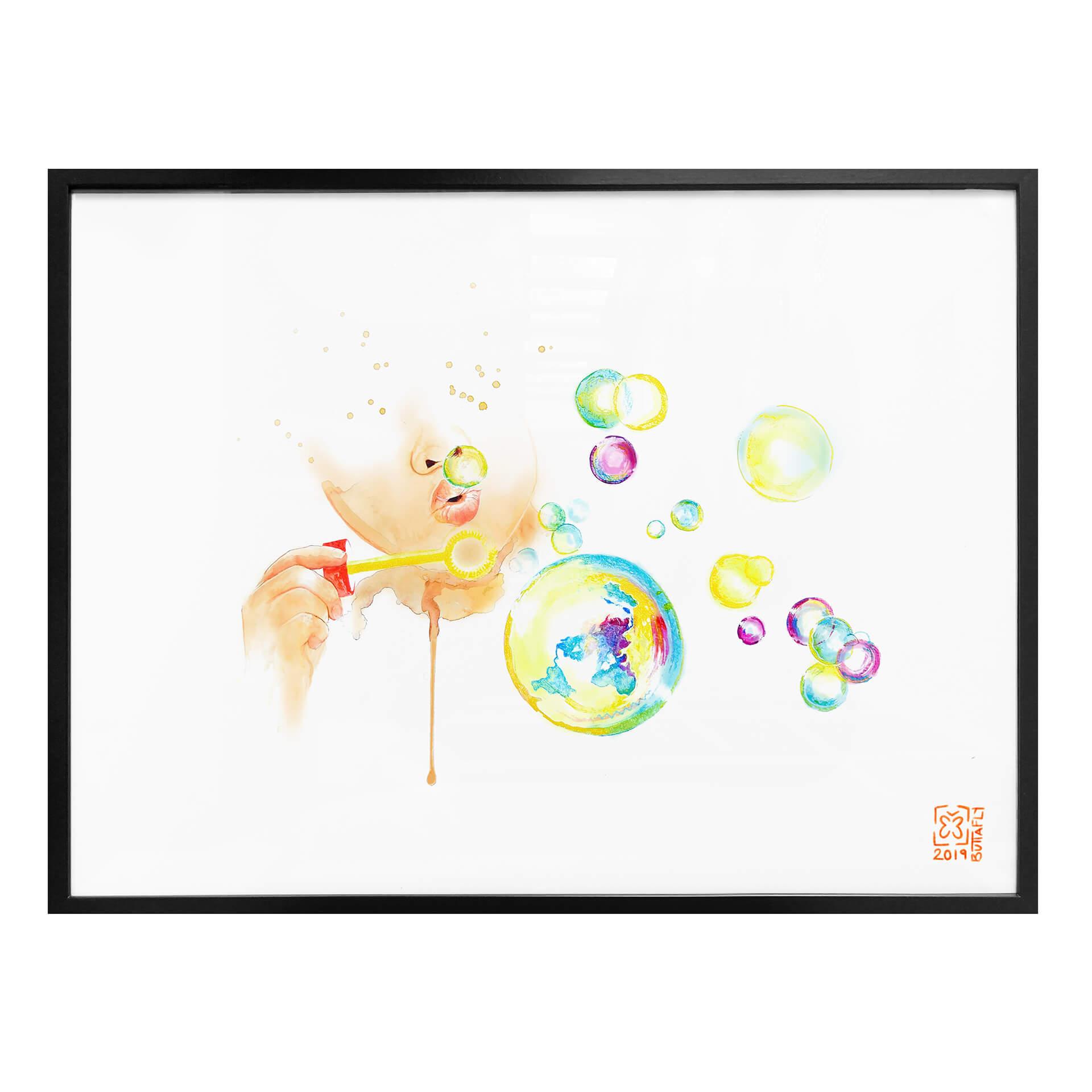 Plakat - Buttafly - Flying Bobles